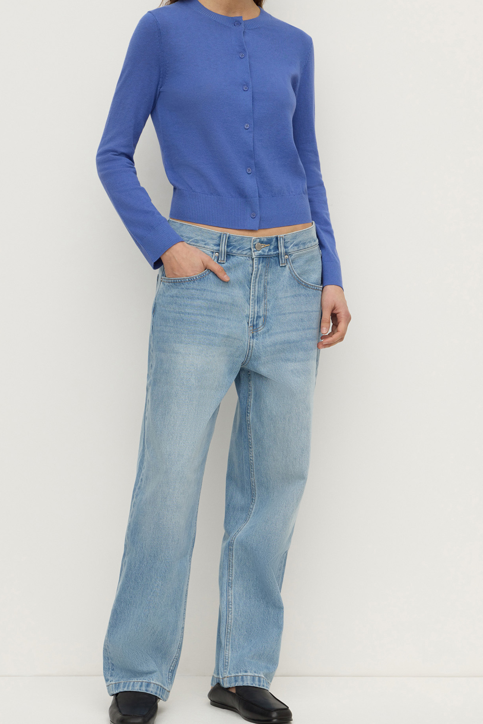 Orina Cotton Cashmere Cardigan - New Blue