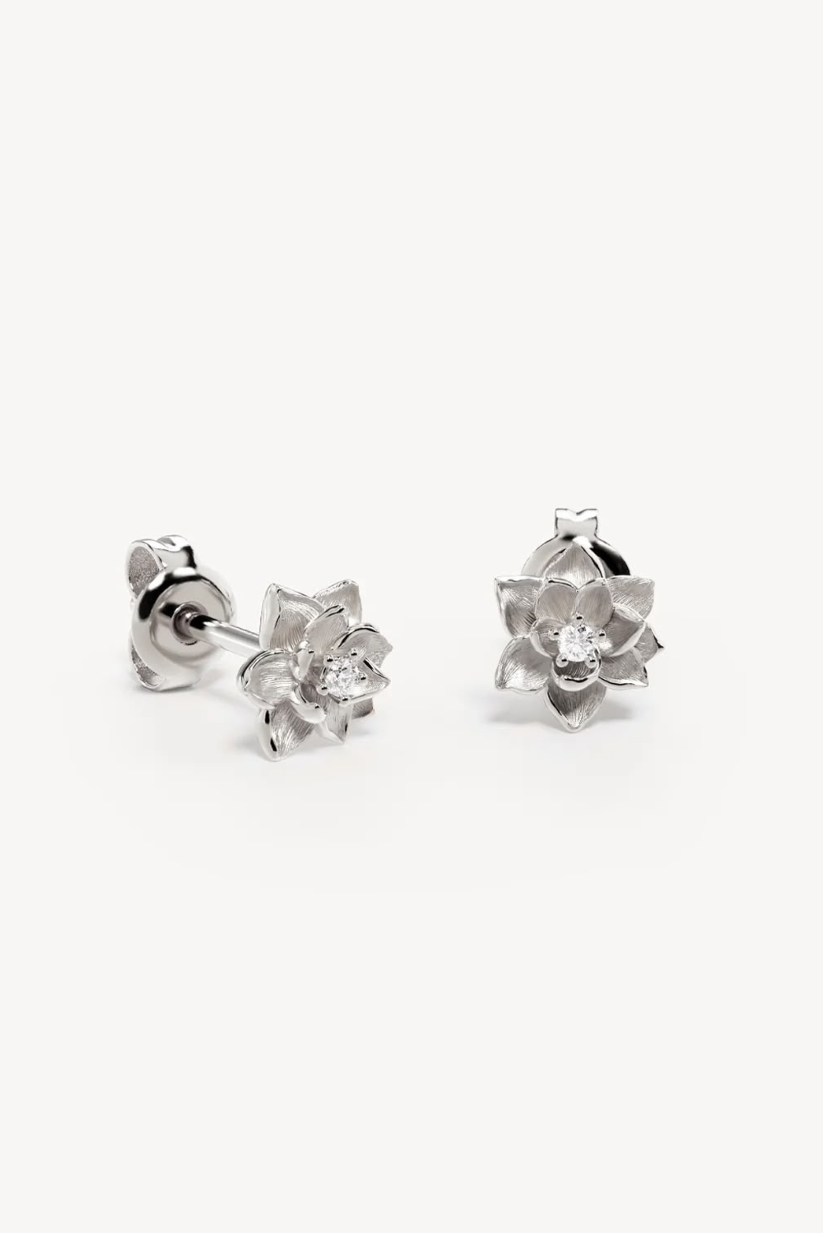 Bloom Within Lotus Studs - Silver