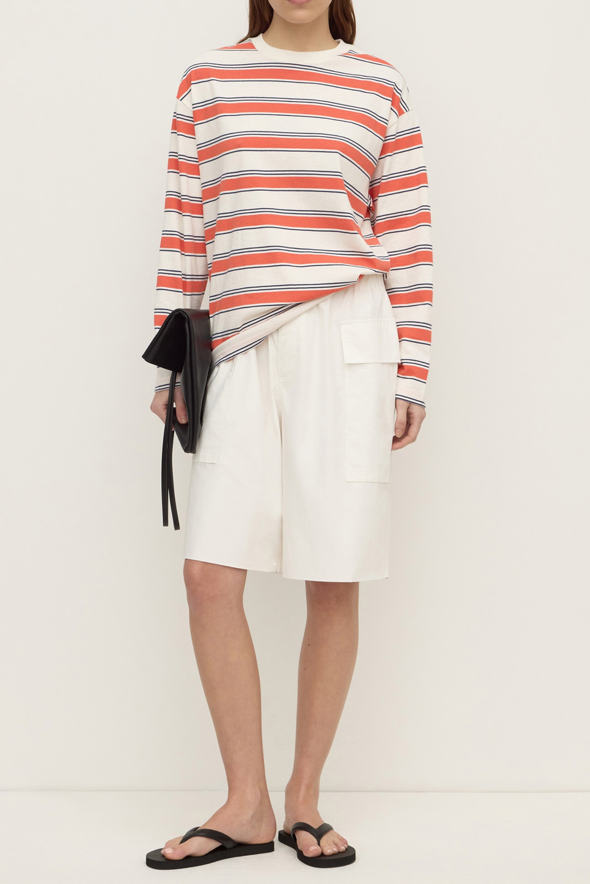 Eliana Stripe Cotton L/S Tee - Dahlia Stripe
