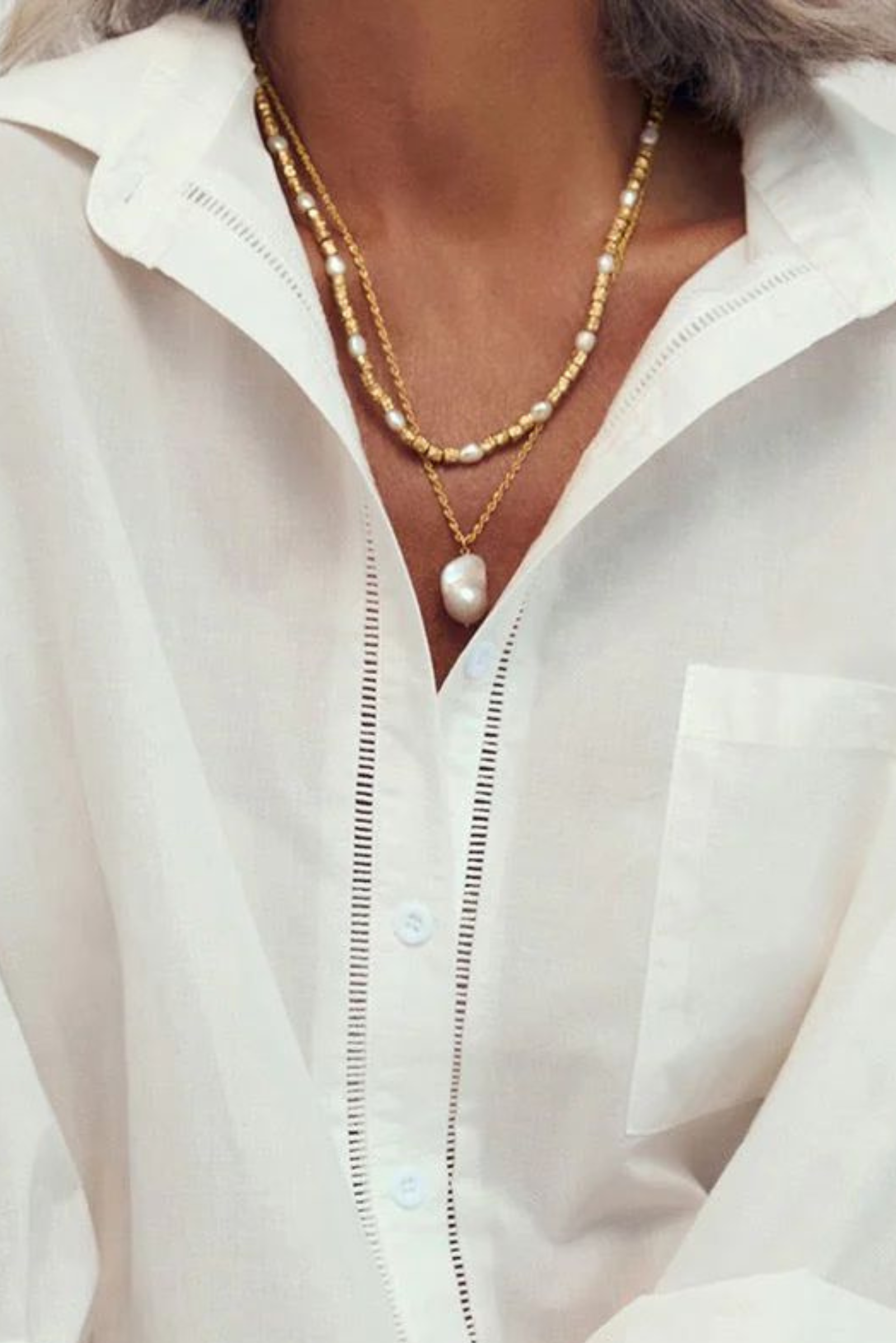 Abigail Pearl Necklace - Gold