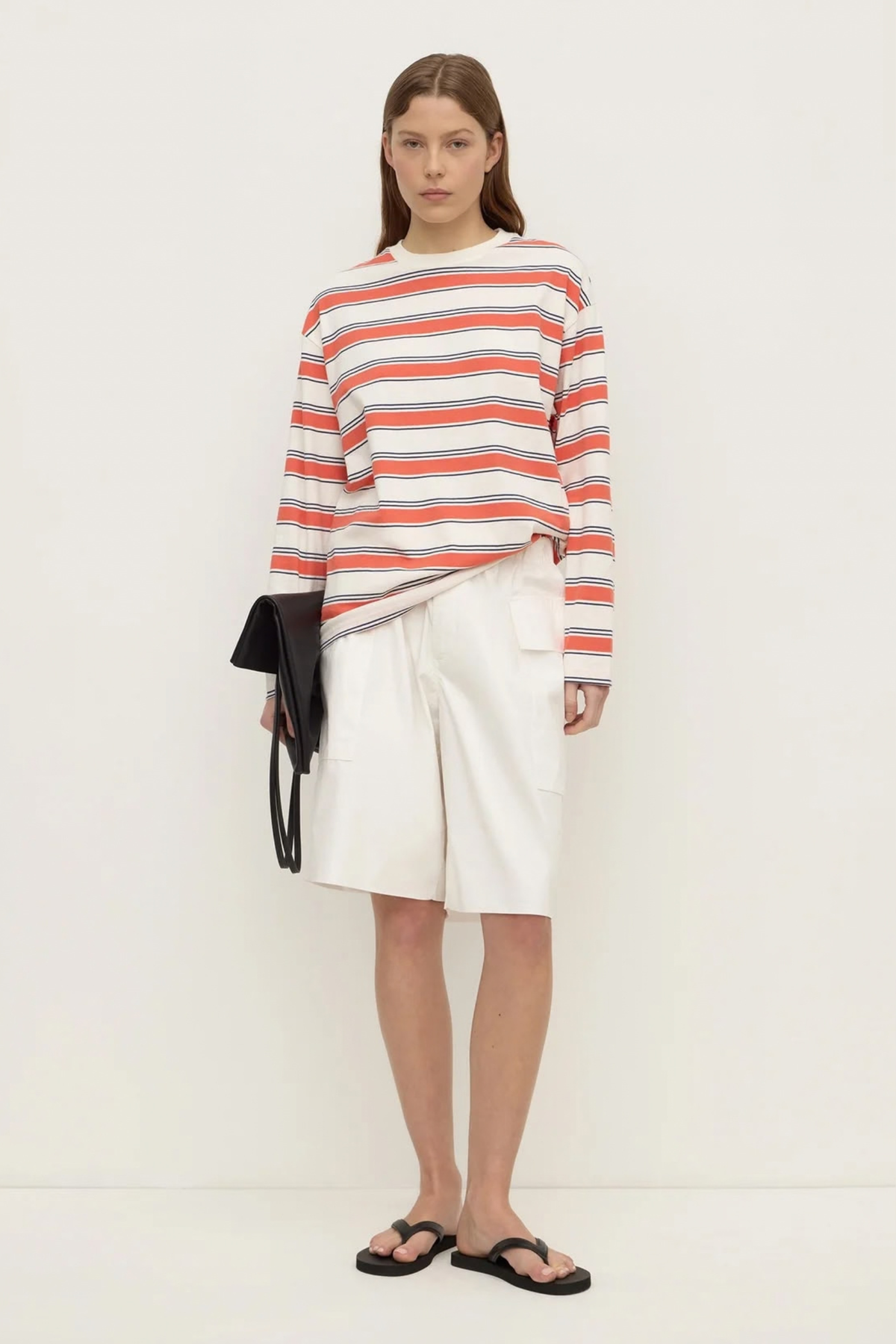 Eliana Stripe Cotton L/S Tee - Dahlia Stripe