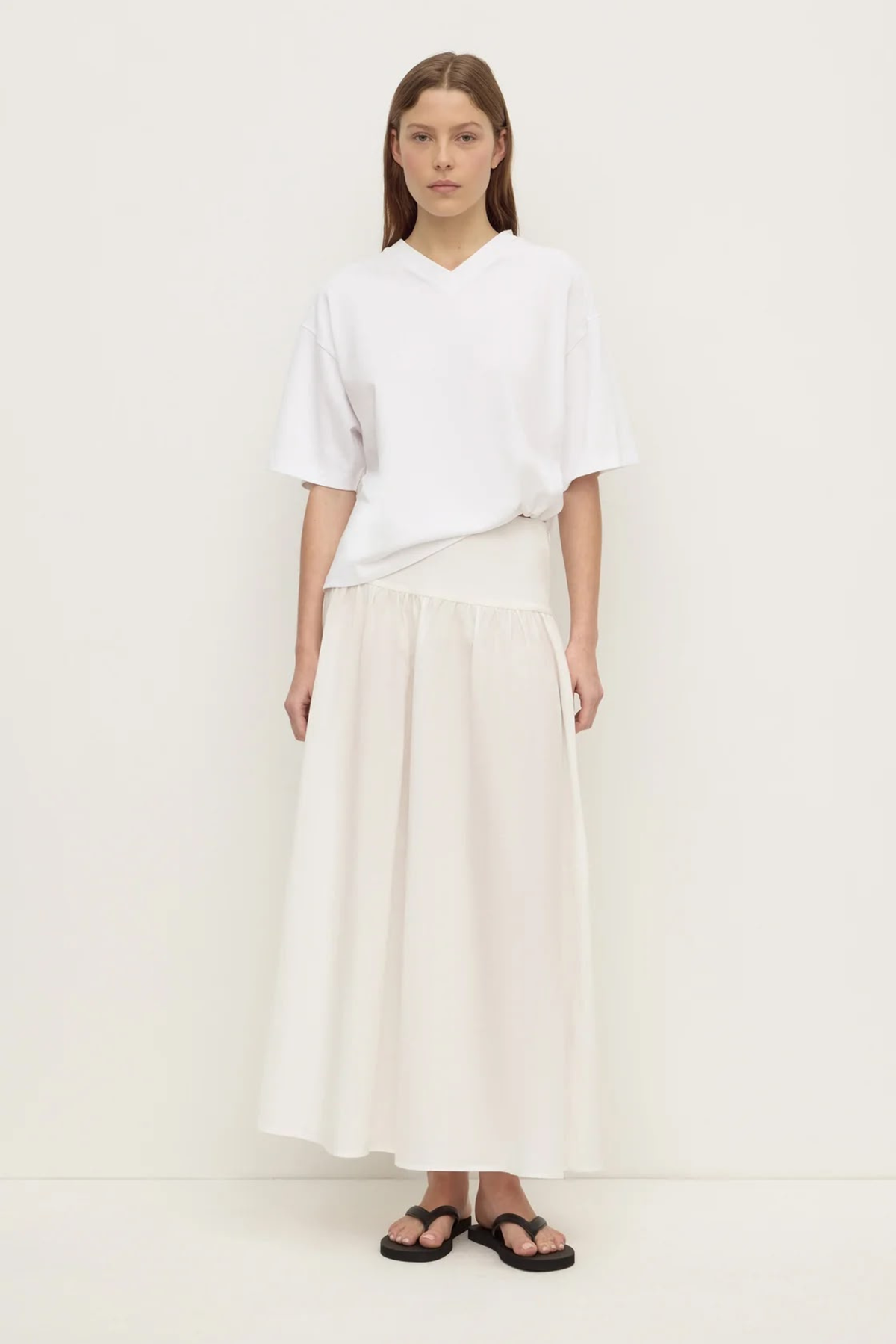 Sarah Cotton Maxi Skirt - White