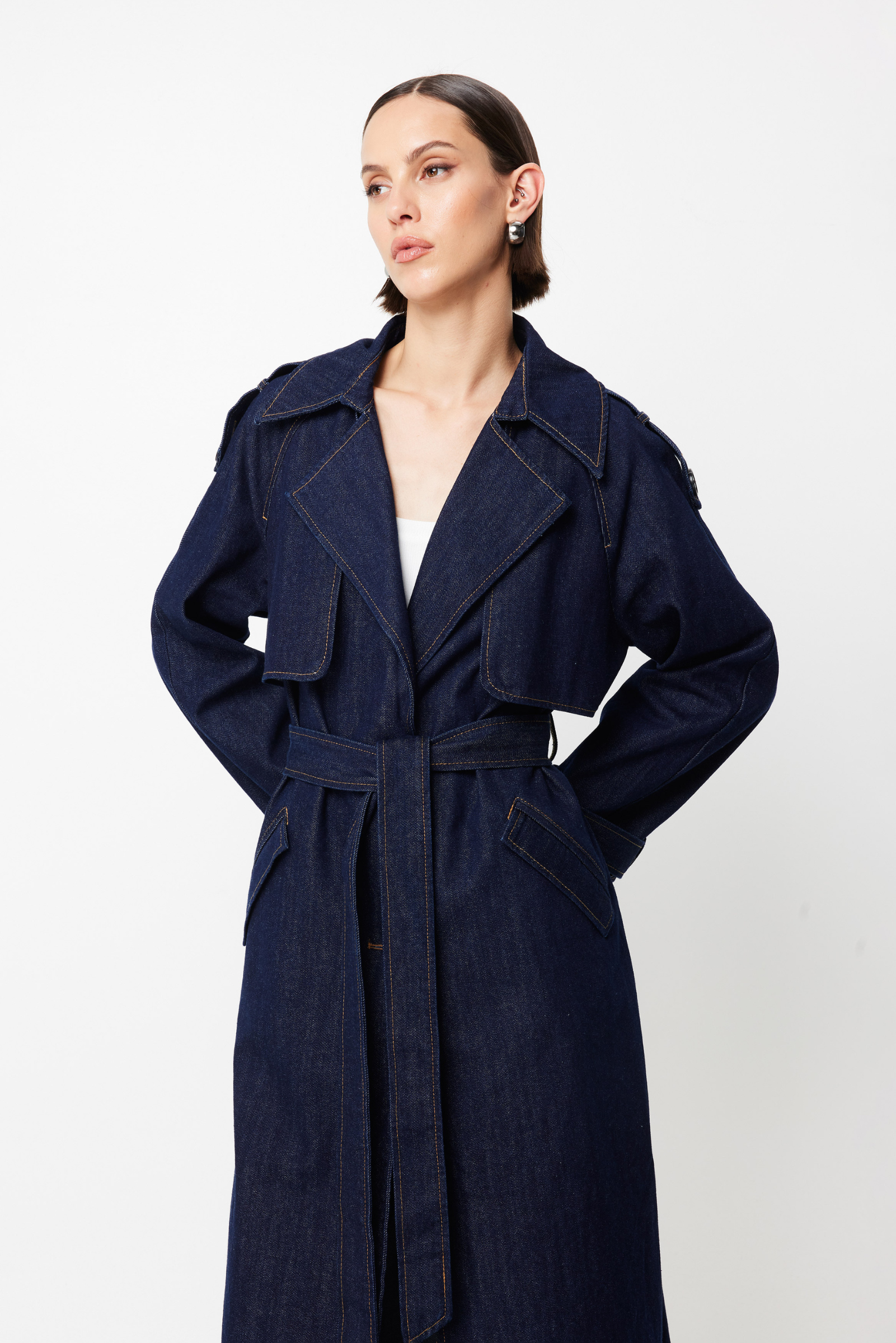Bexley Trench Coat - Denim