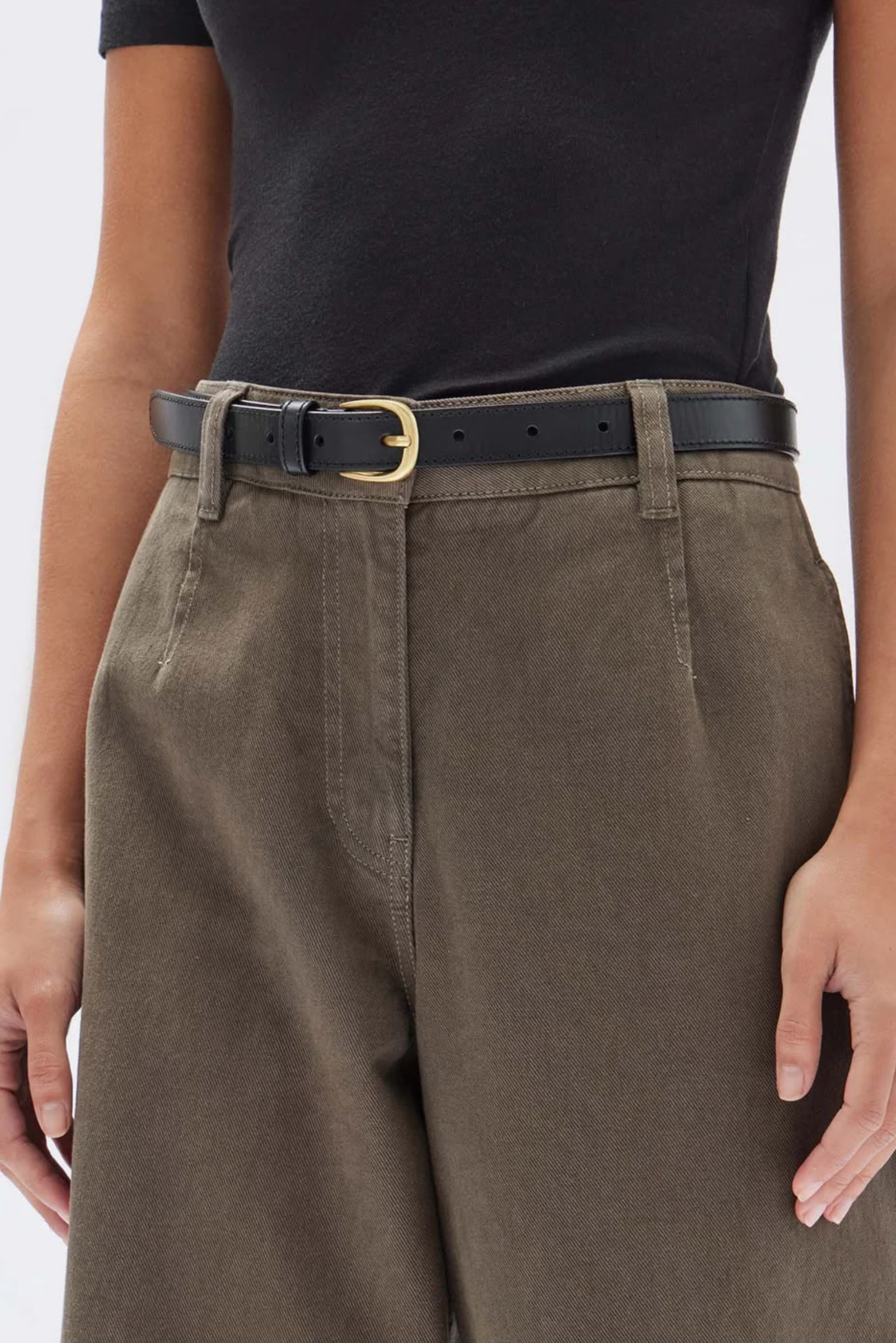 Slim Leather Belt - Walnut