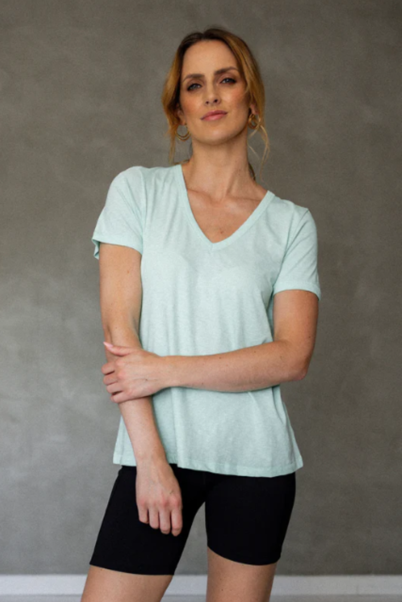 V Neck Tee S/S - Sea Foam