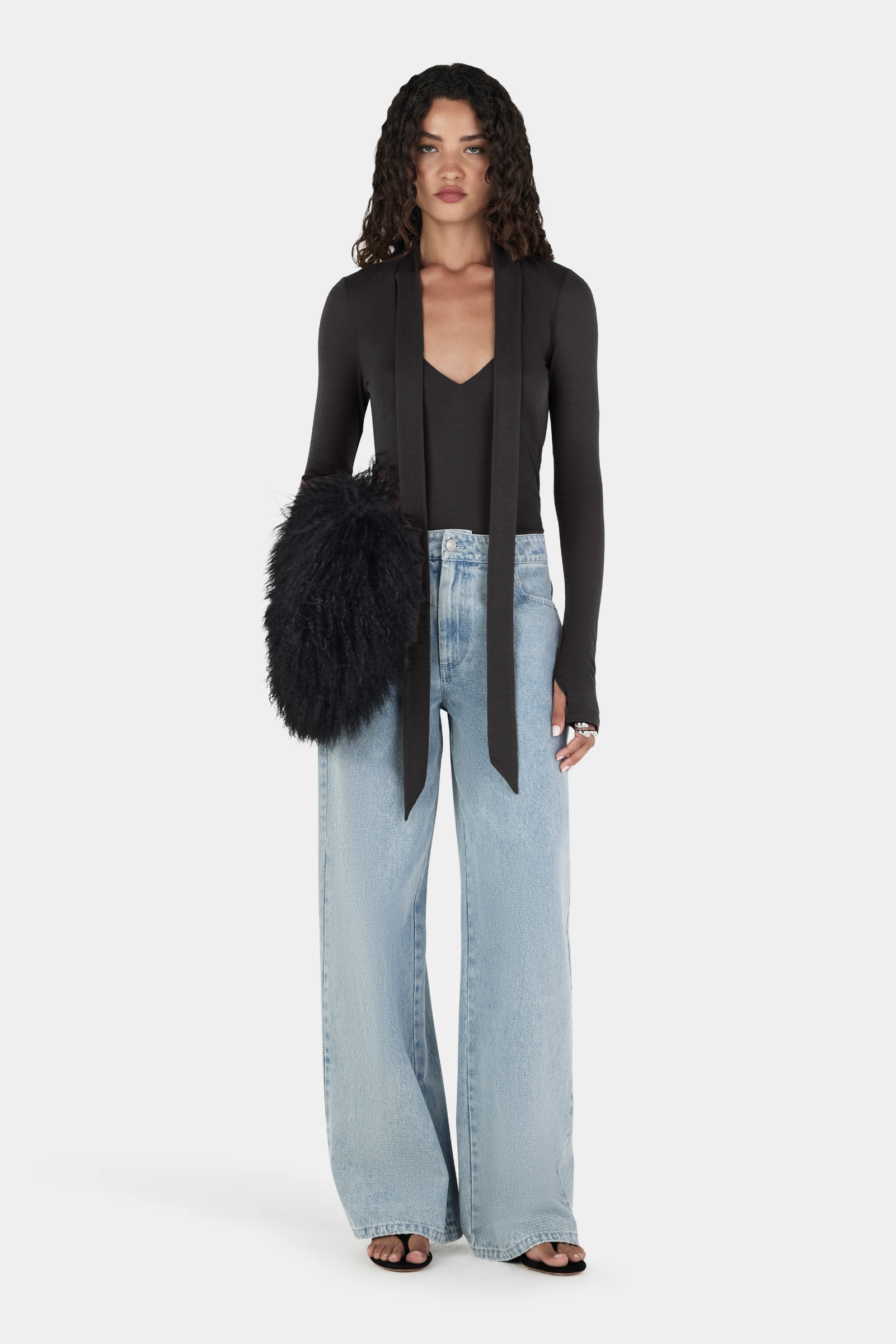 Vinny Wool Top - Charcoal