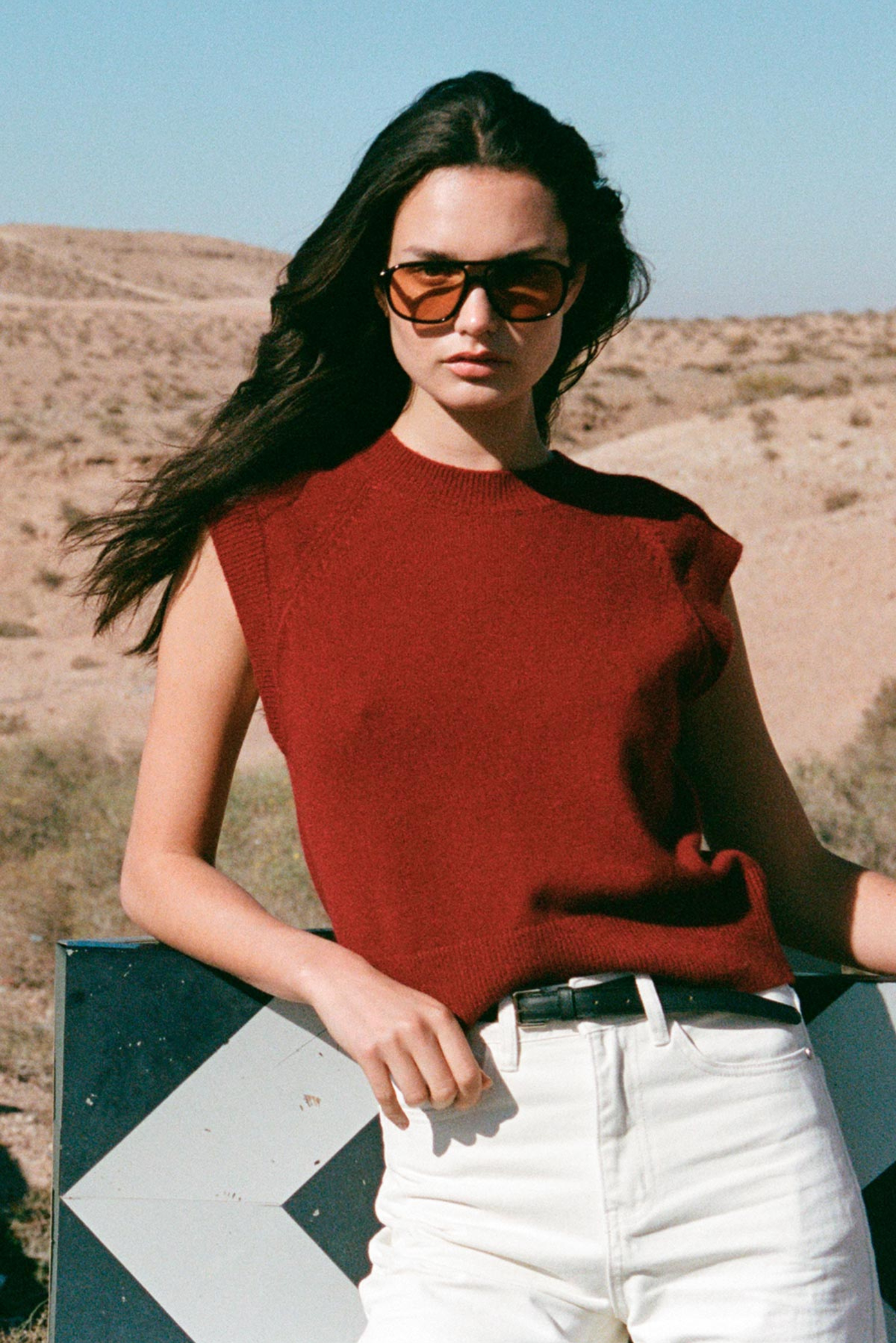 Quinn Merino Knit Vest - Merlot