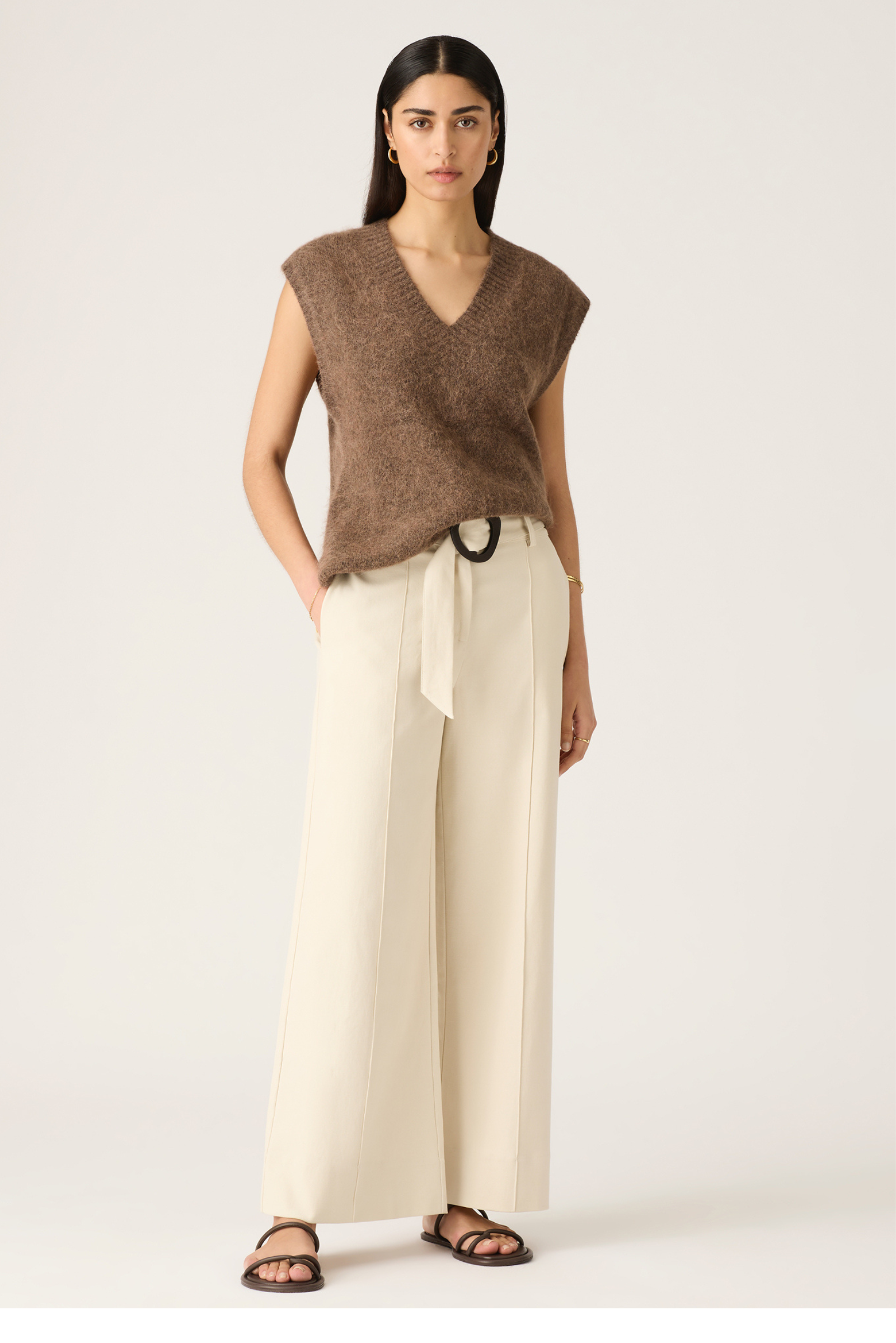 Lis Wide Leg Pants - Ivory