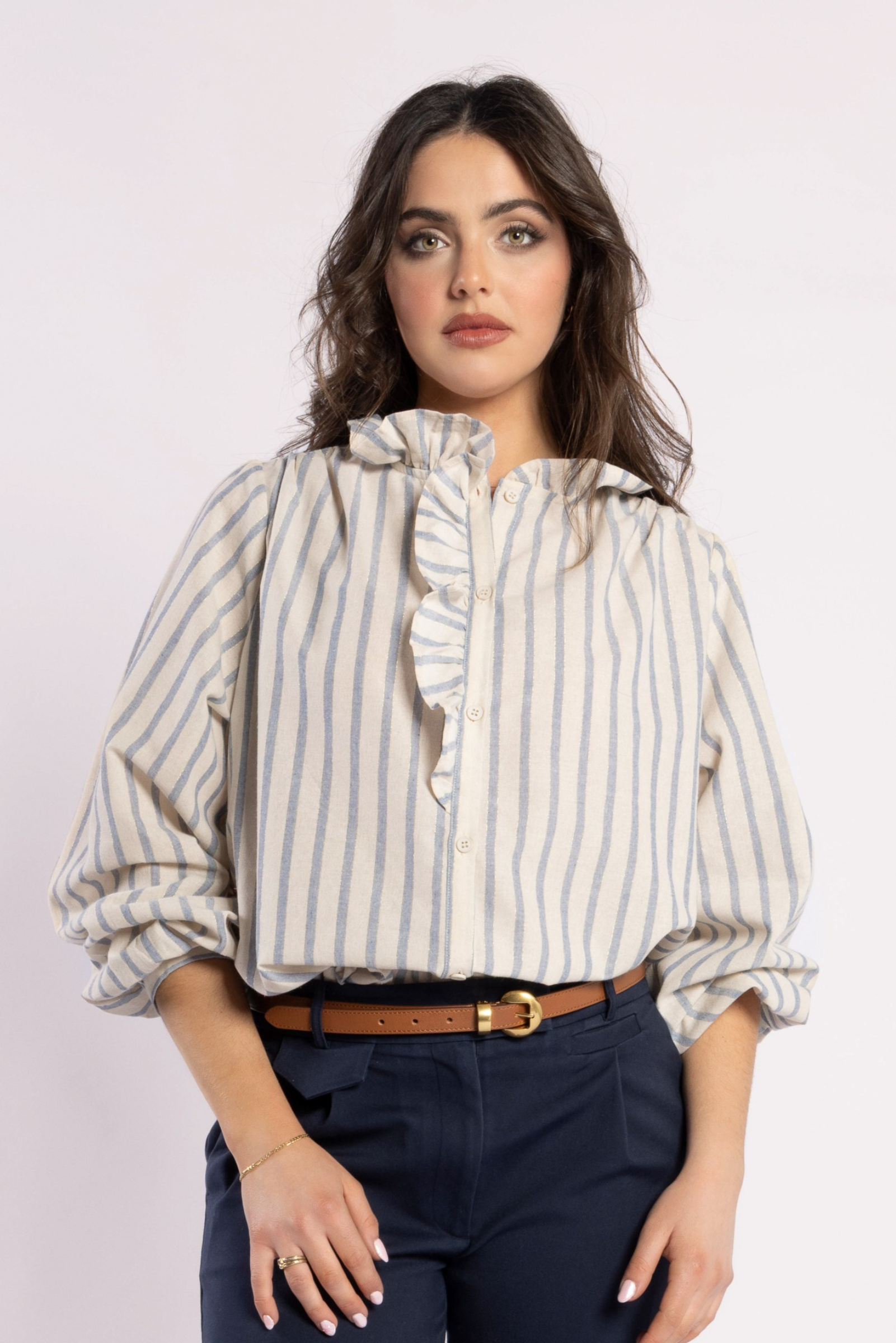 C'est La Vive Blouse - Metallic Stripe