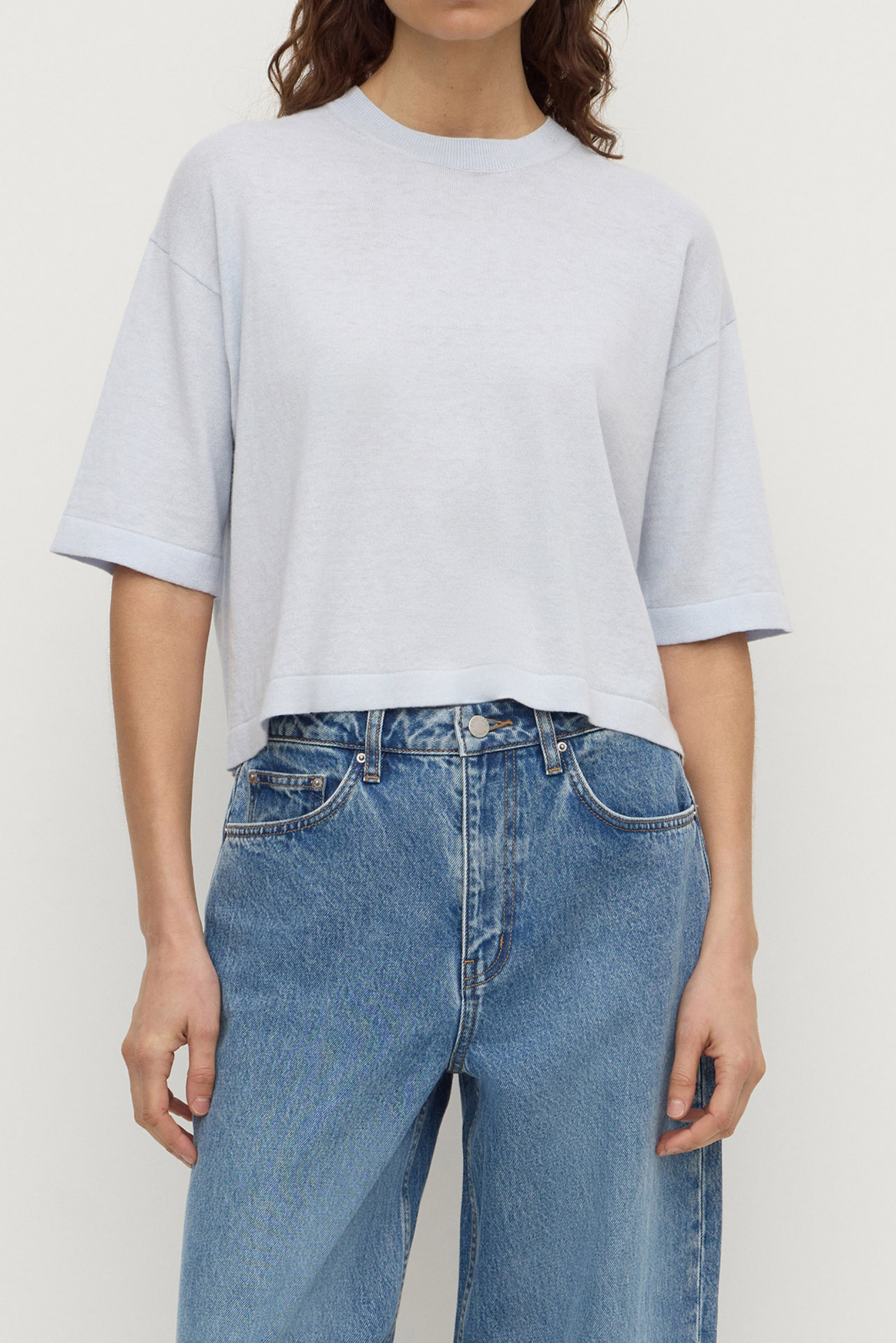 Kensy Cotton Cashmere Tee - Powder Blue