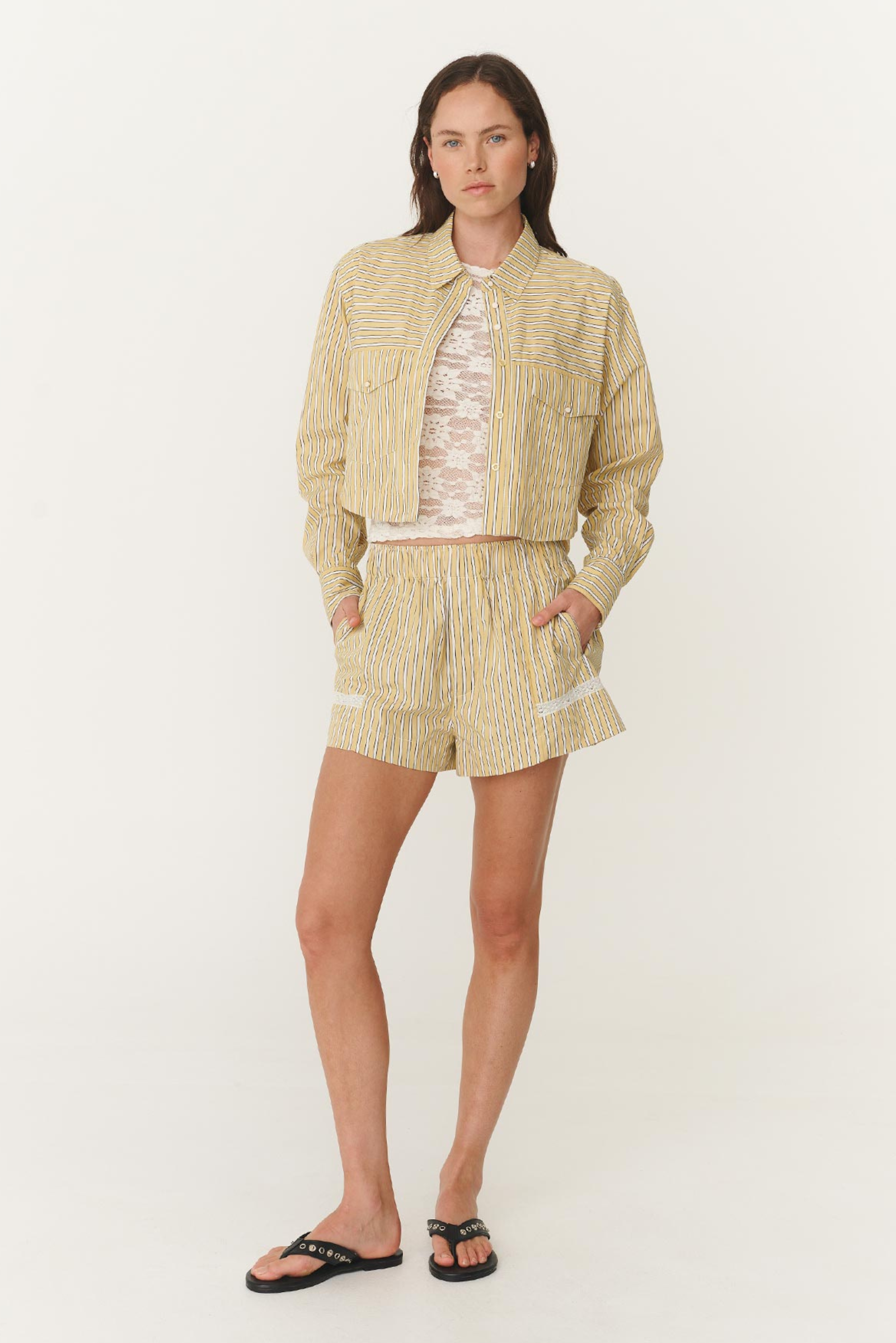 Rocco Lace Boxer Shorts - Sunflower