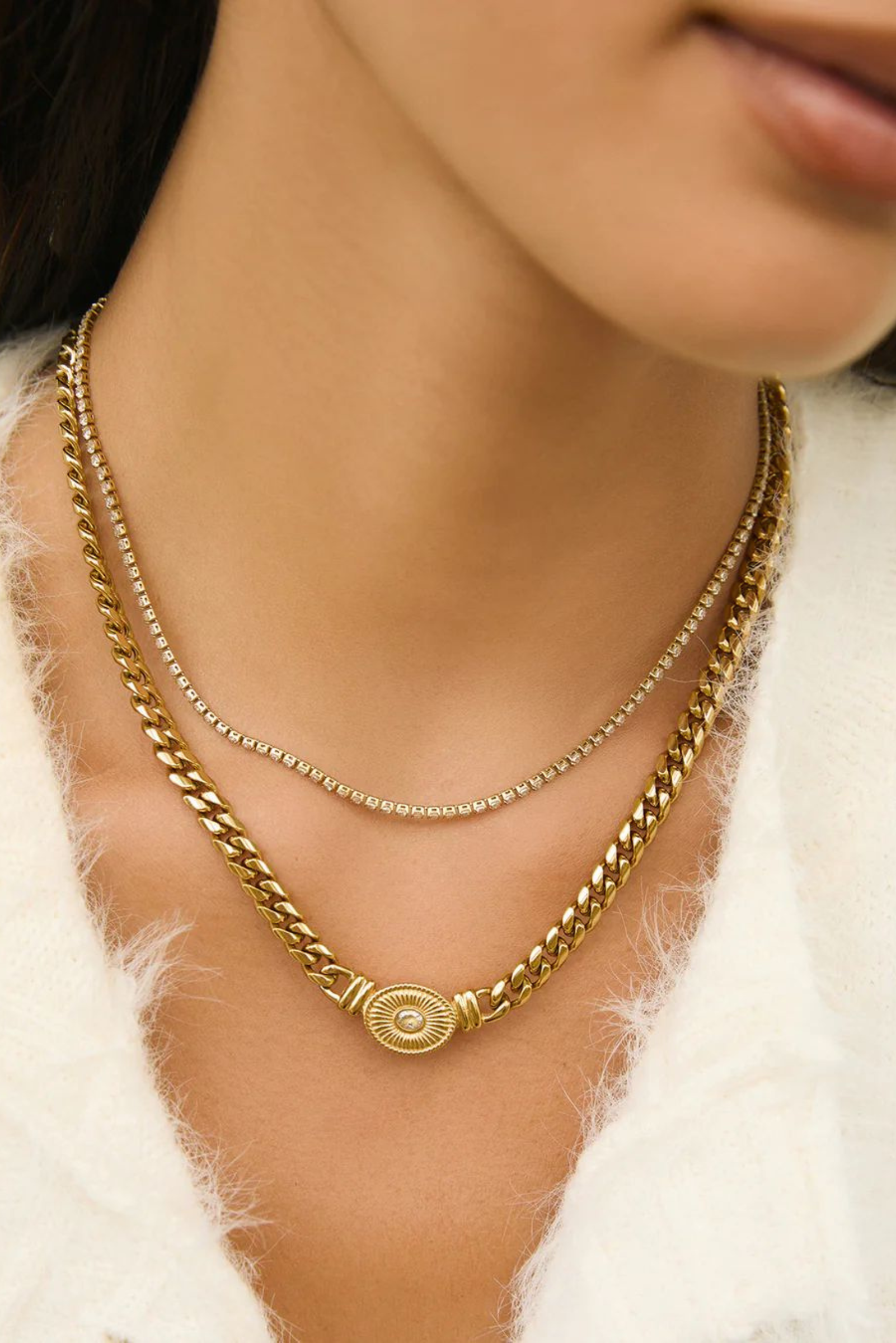 Charlize Tennis Necklace - Gold