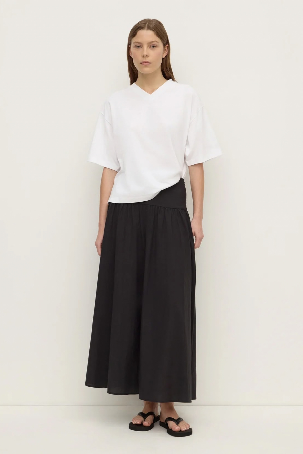 Sarah Cotton Maxi Skirt - Black