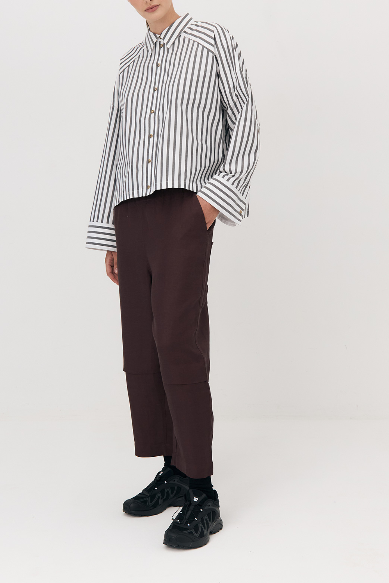 Panelled Pants - Chocolate Plum