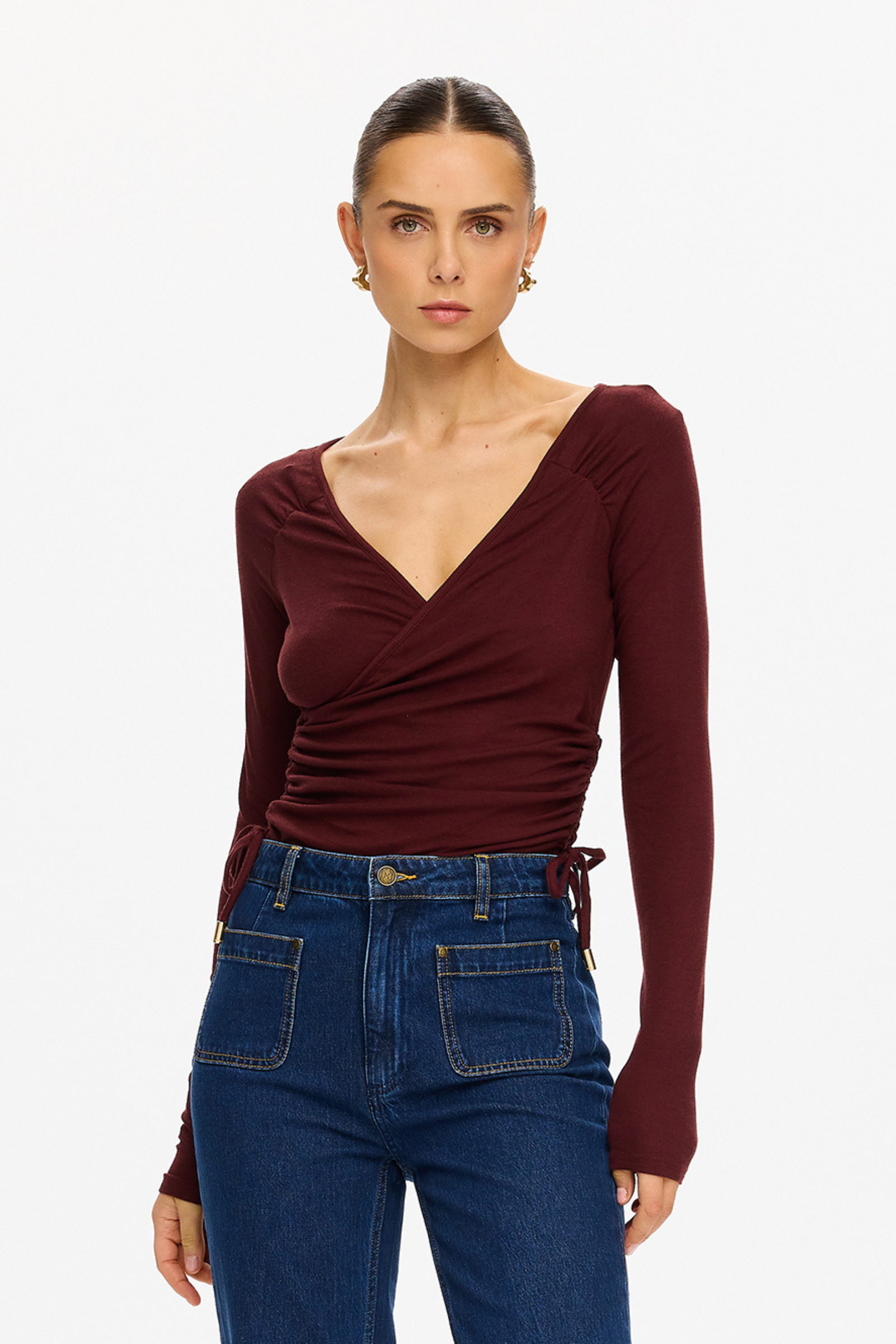 Demi Jersey Top - Deep Plum