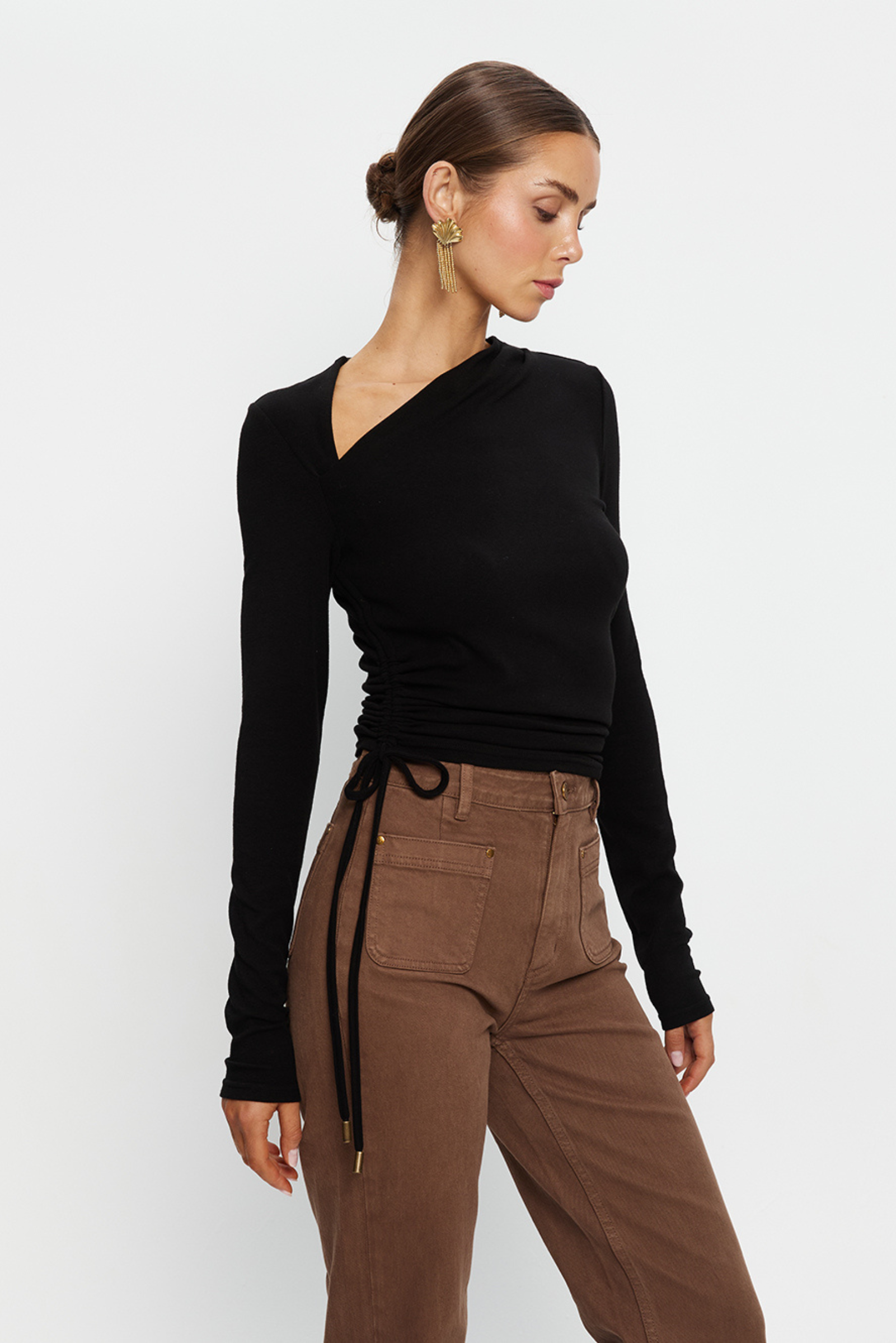 Annika Jersey Top - Black
