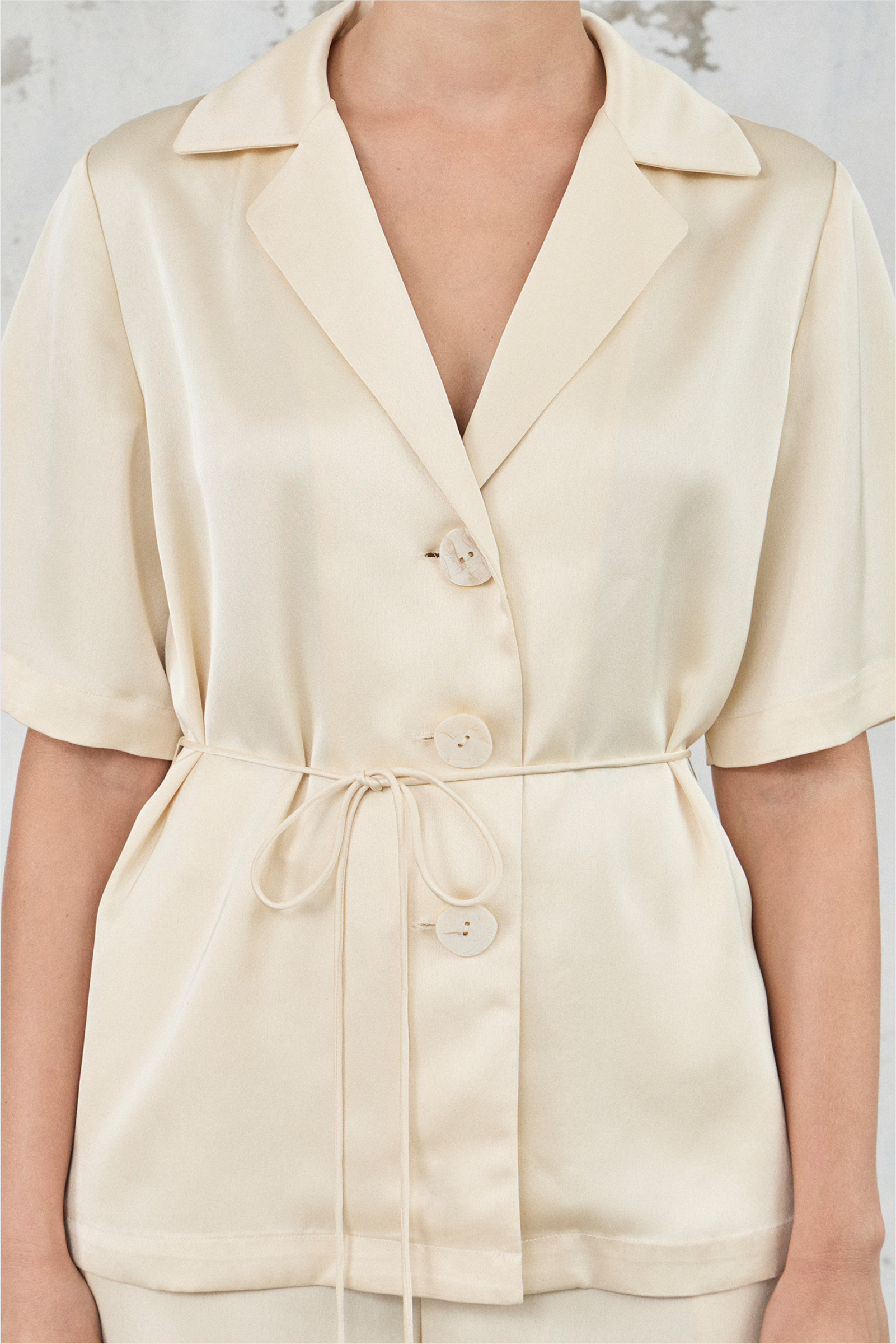 The Satin Dinner Shirt - Butter