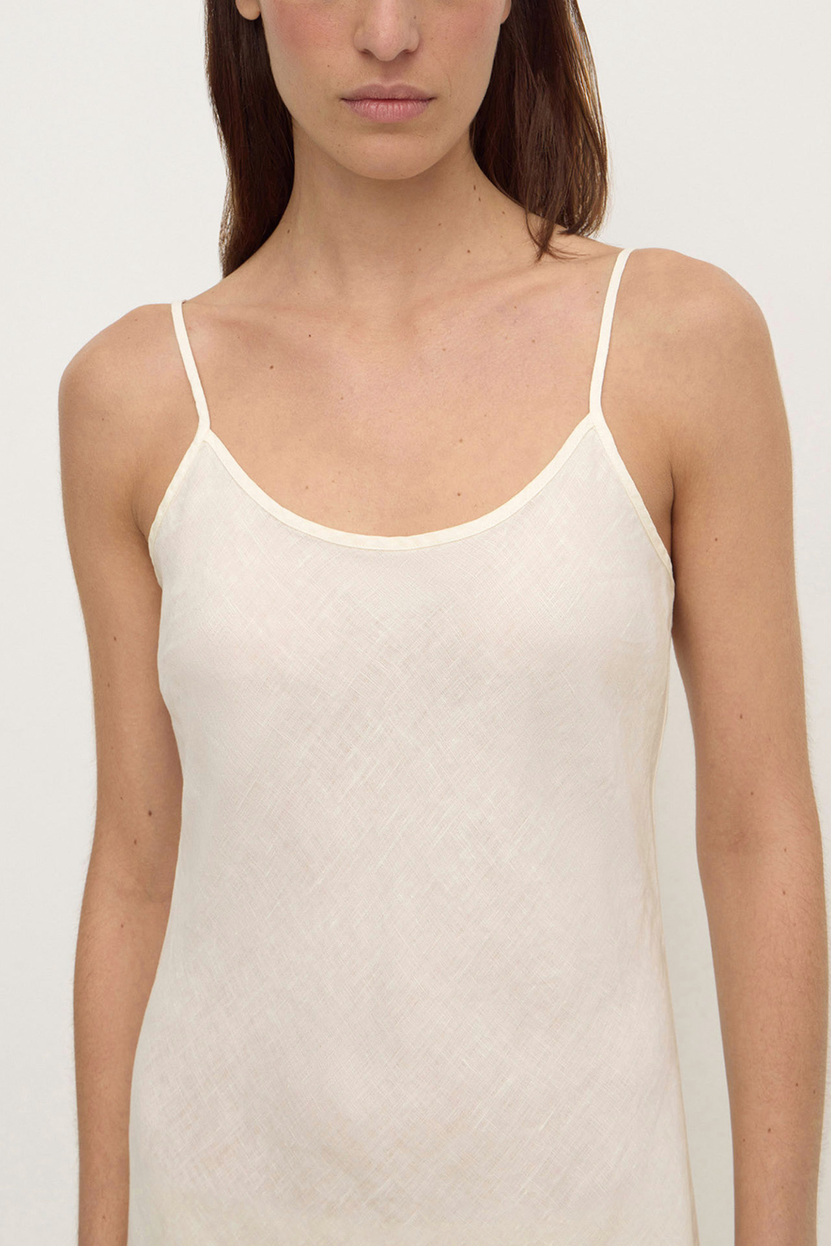 Colette Linen Slip Dress - Vanilla