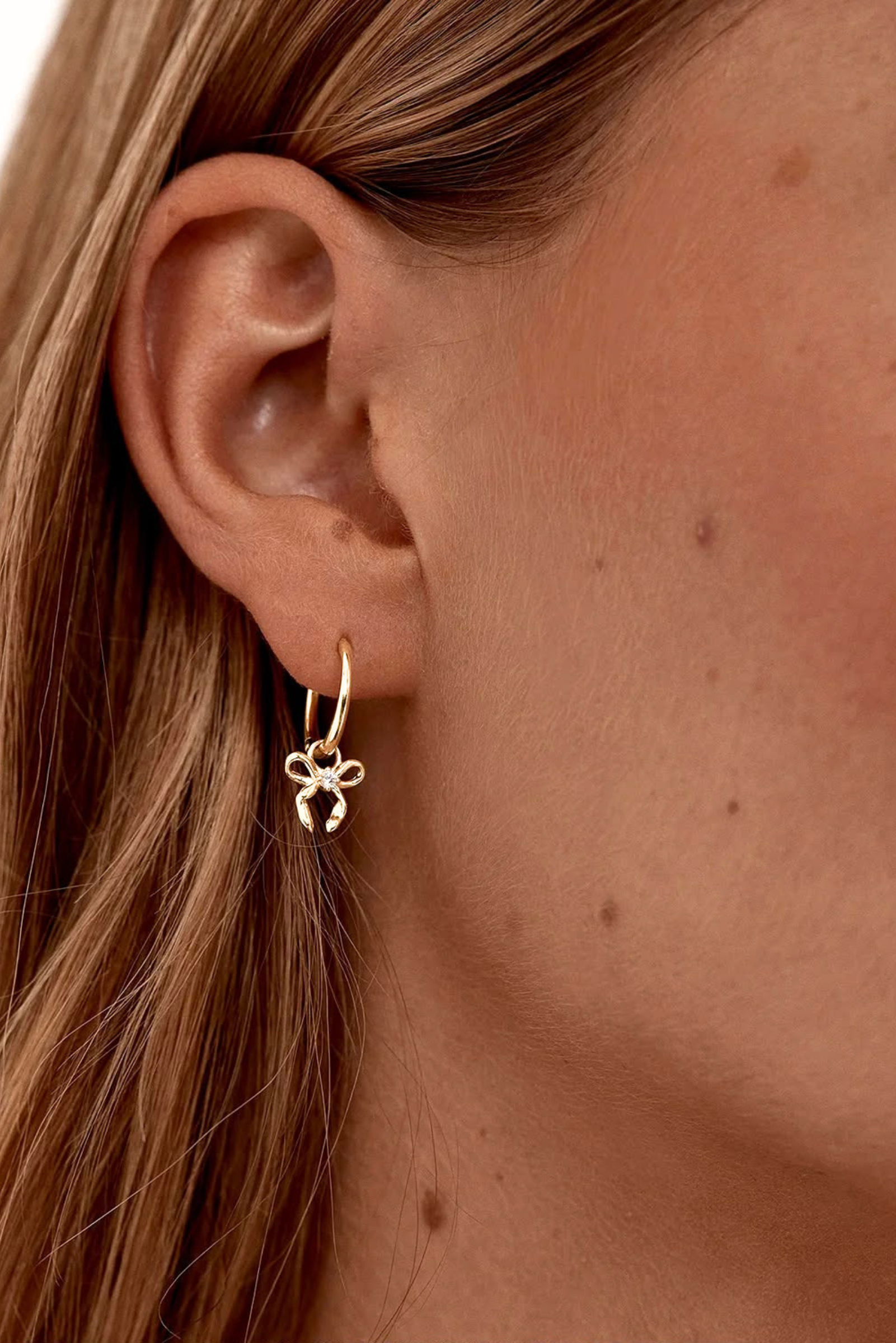 Forever More Bow Hoops - Gold