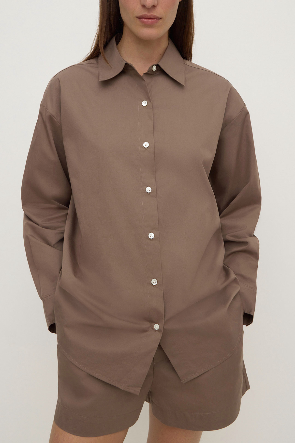 Micha Poplin Shirt - Dark Sand