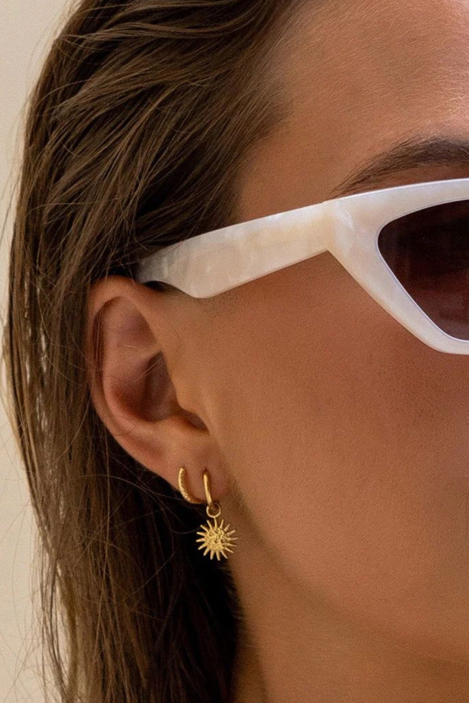 Magnolia Charm Earrings - Gold