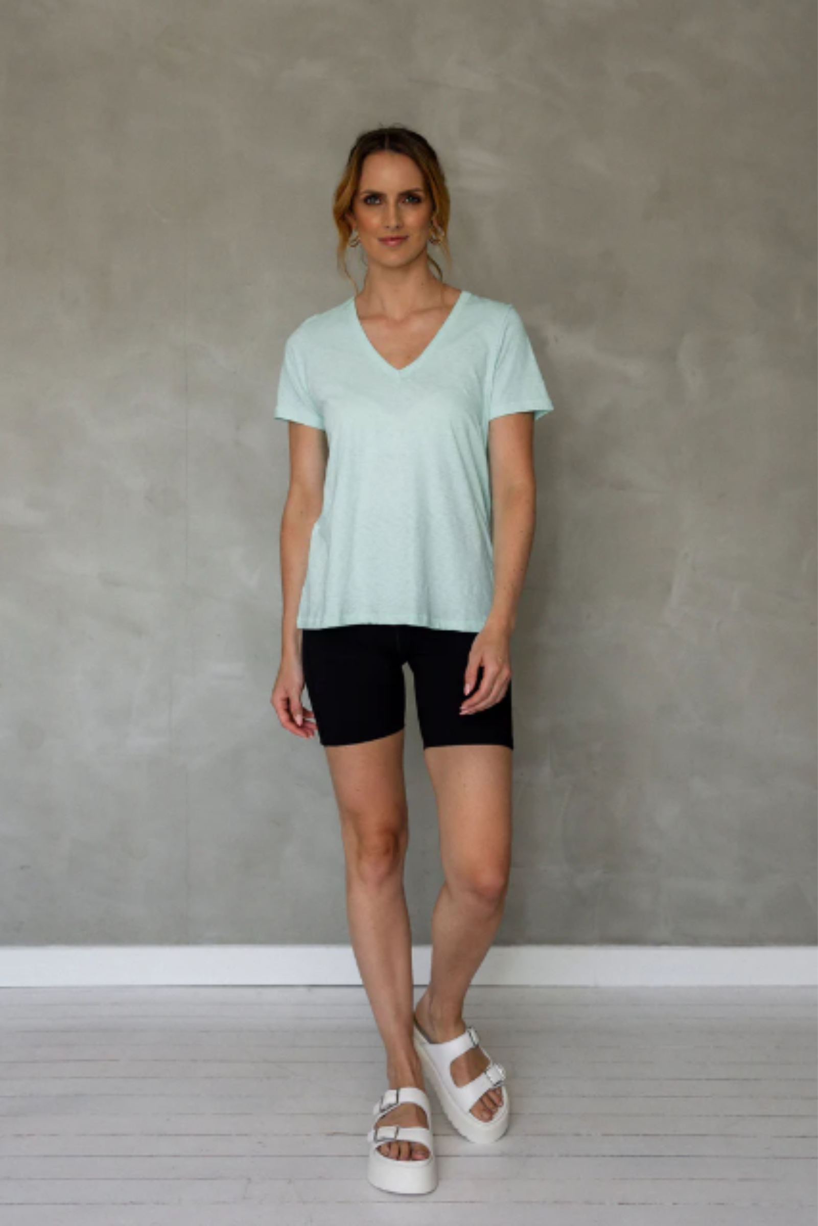 V Neck Tee S/S - Sea Foam