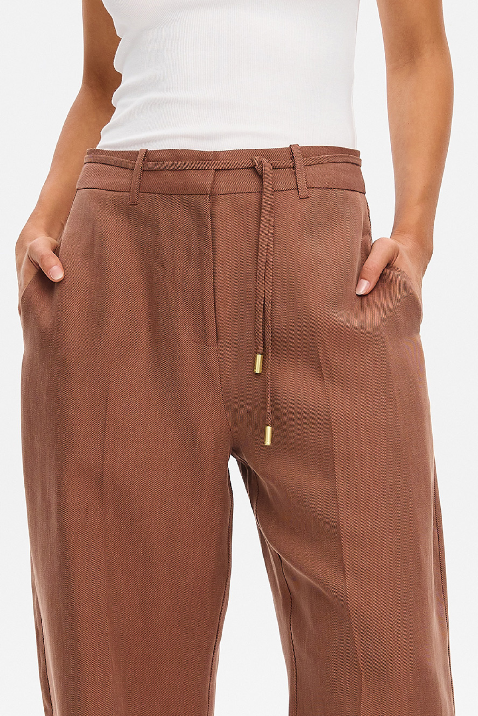 Cass Barrel Leg Pants - Chocolate