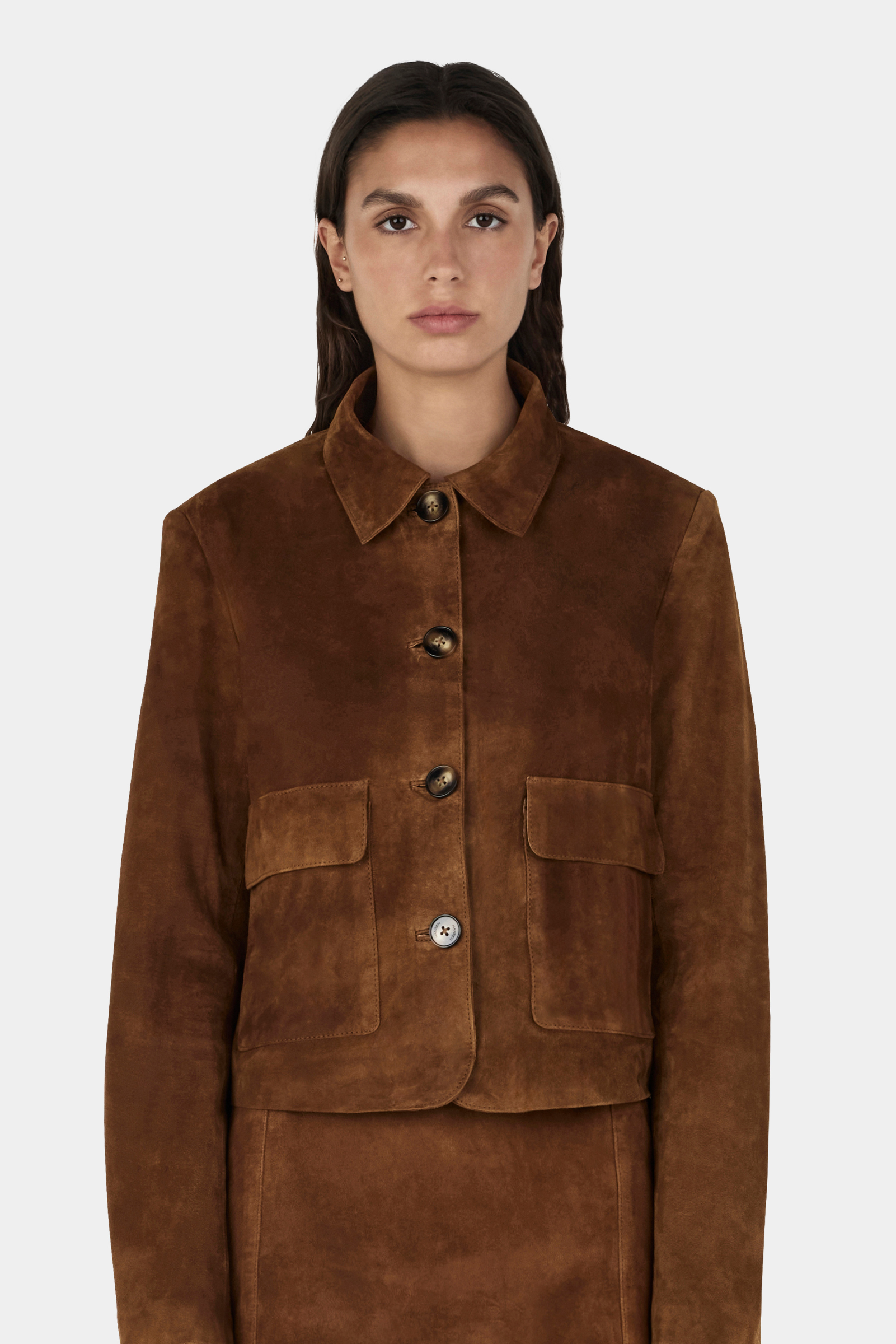 Logan Suede Coat - Tan