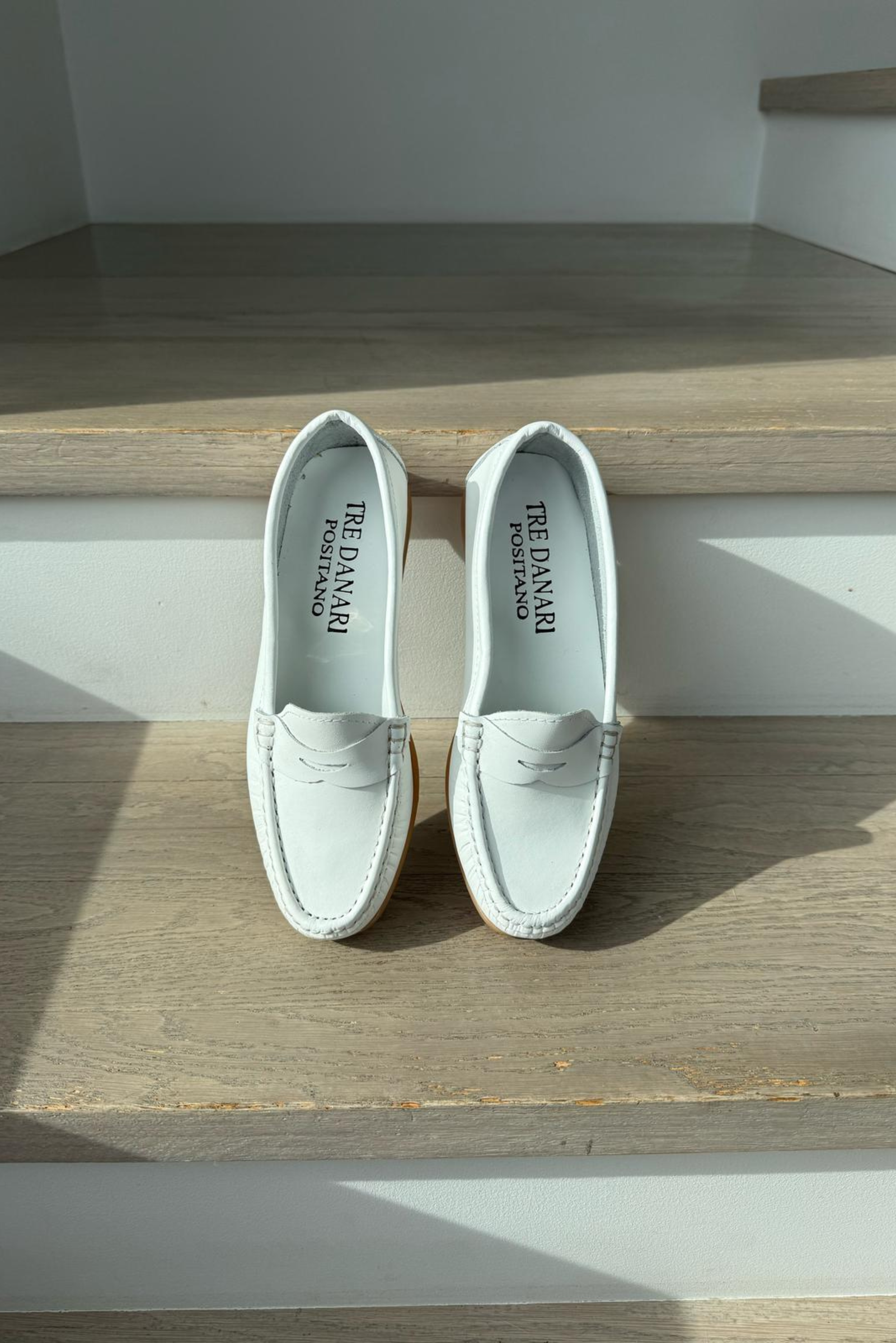 Italian Leather Loafers - White