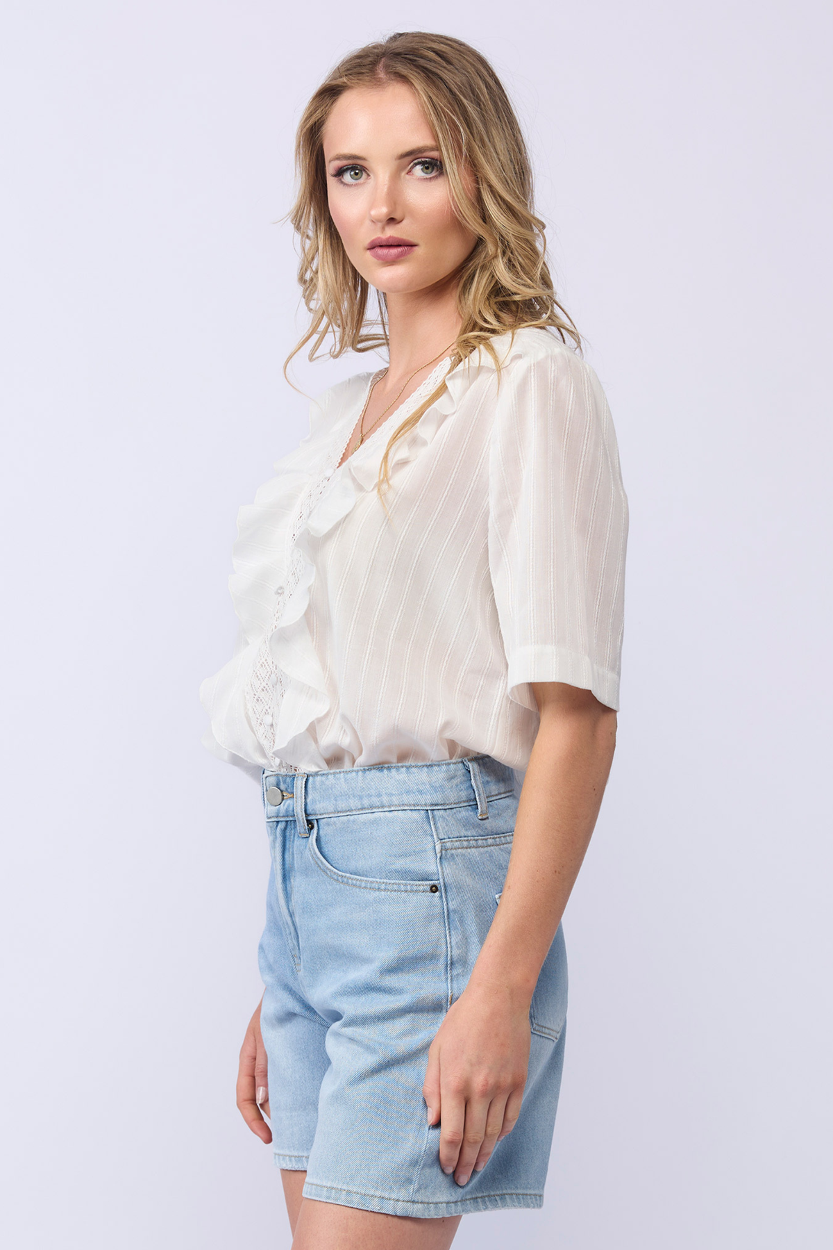 Amelia Blouse S/S - White