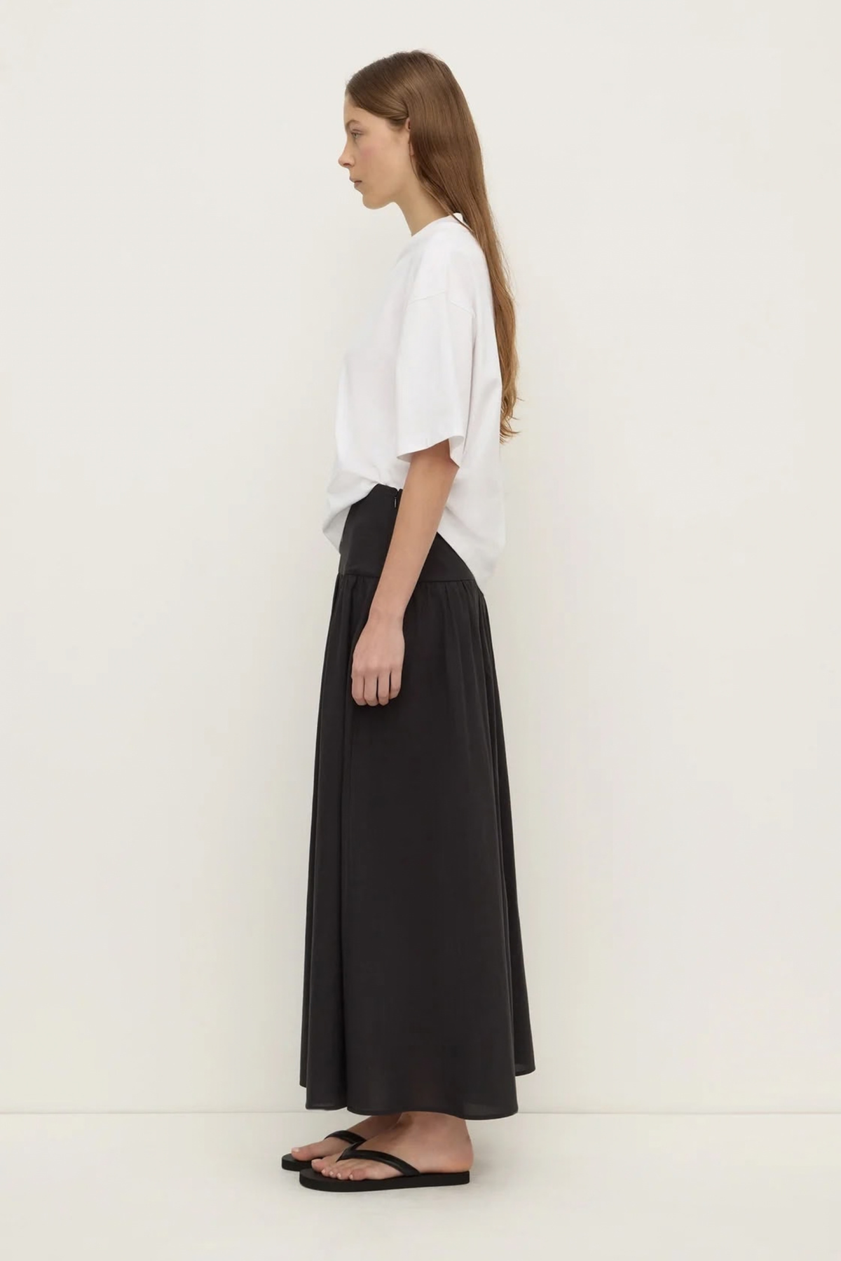 Sarah Cotton Maxi Skirt - Black