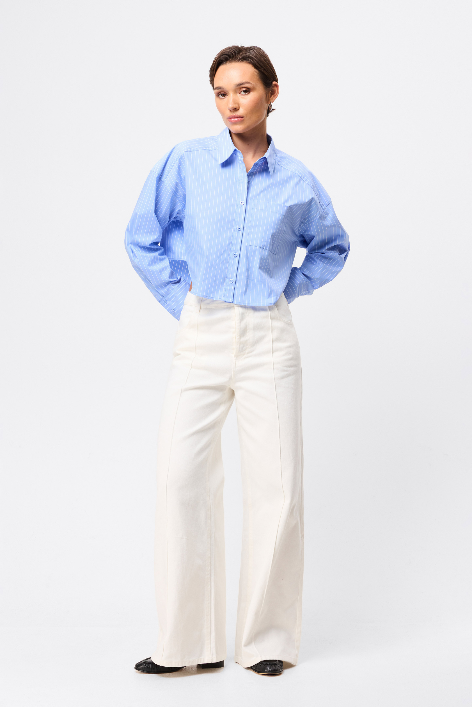Repeat After Me Cropped Skirt - Blue