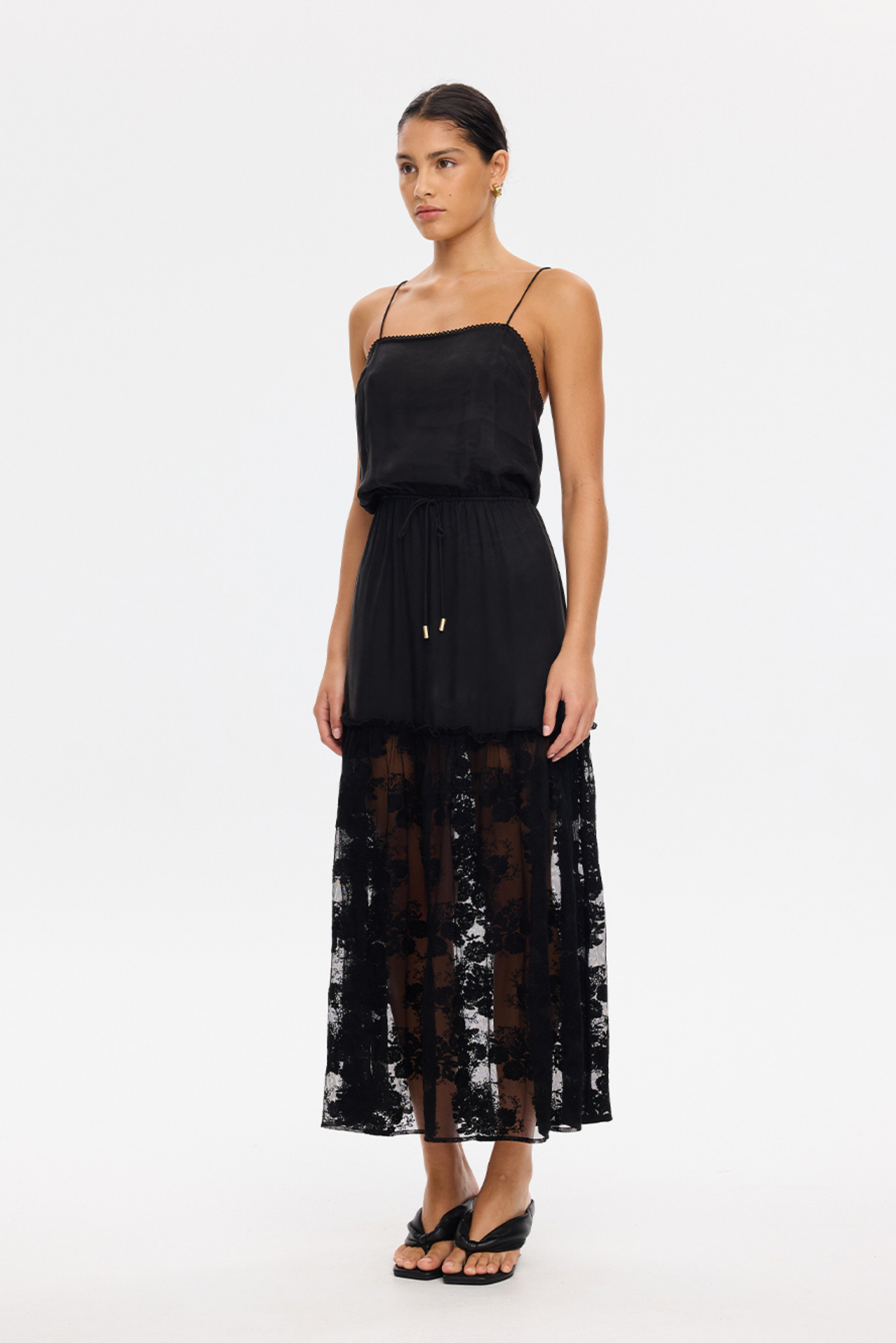 Blair Lace Maxi Dress - Black
