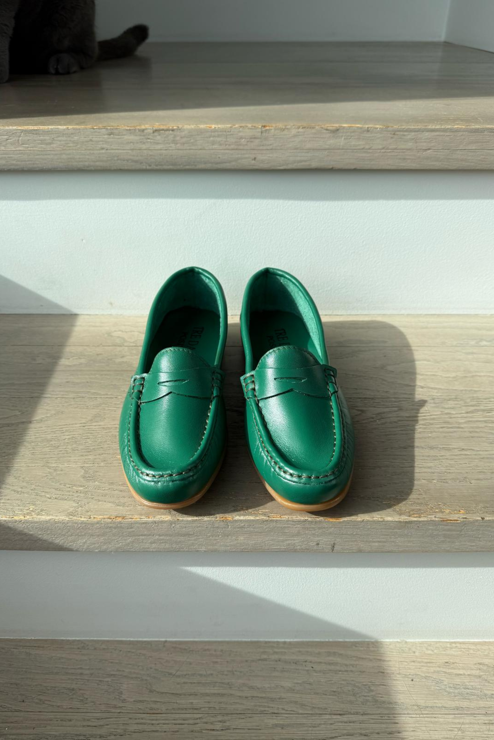 Italian Leather Loafers - Emerald Green