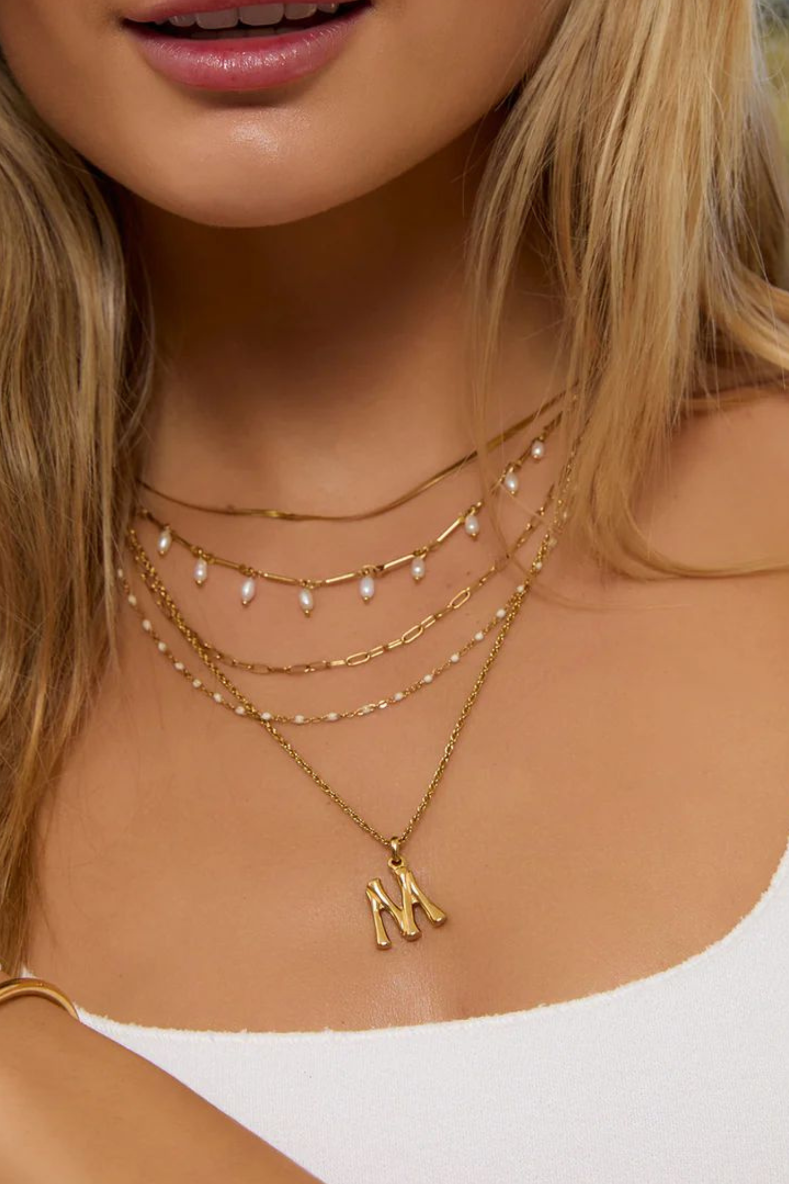 Heidi Pearl Necklace - Gold