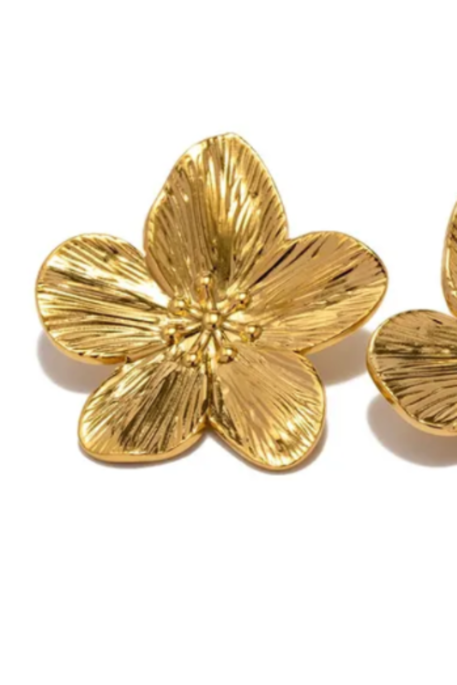 Flower Earrings - Gold