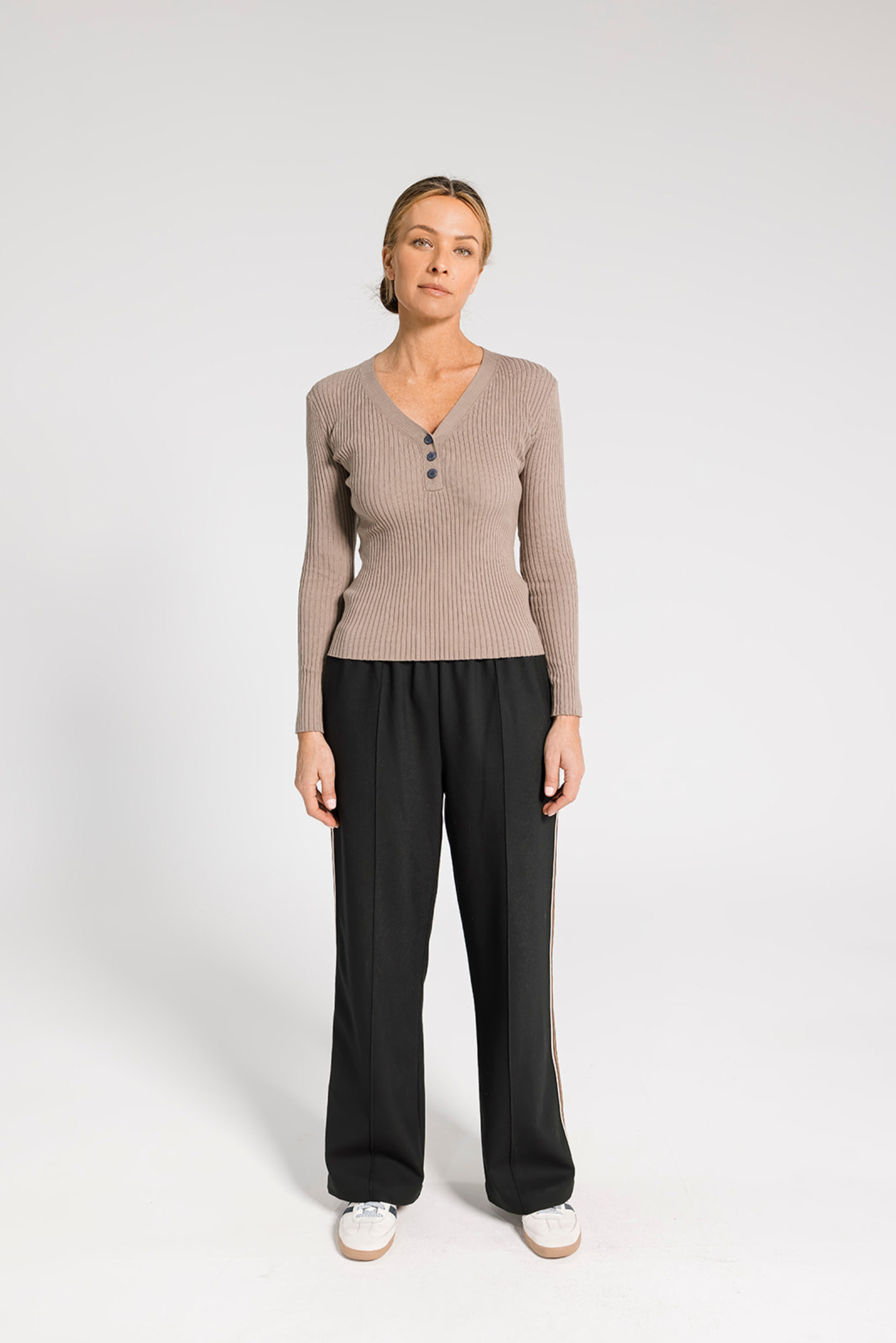 Ava Ribbed Top - Cappuccino