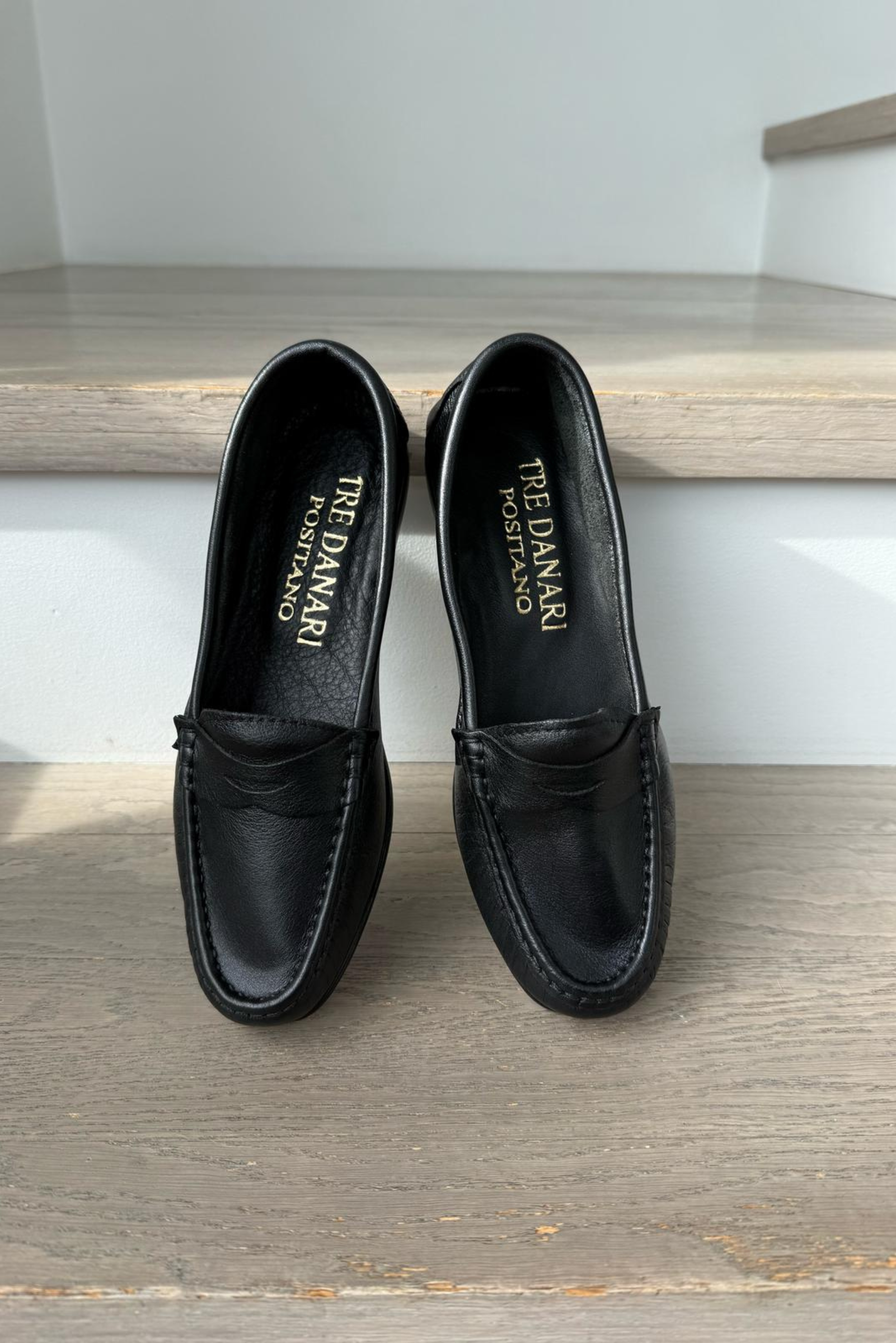 Italian Leather Loafers - Black