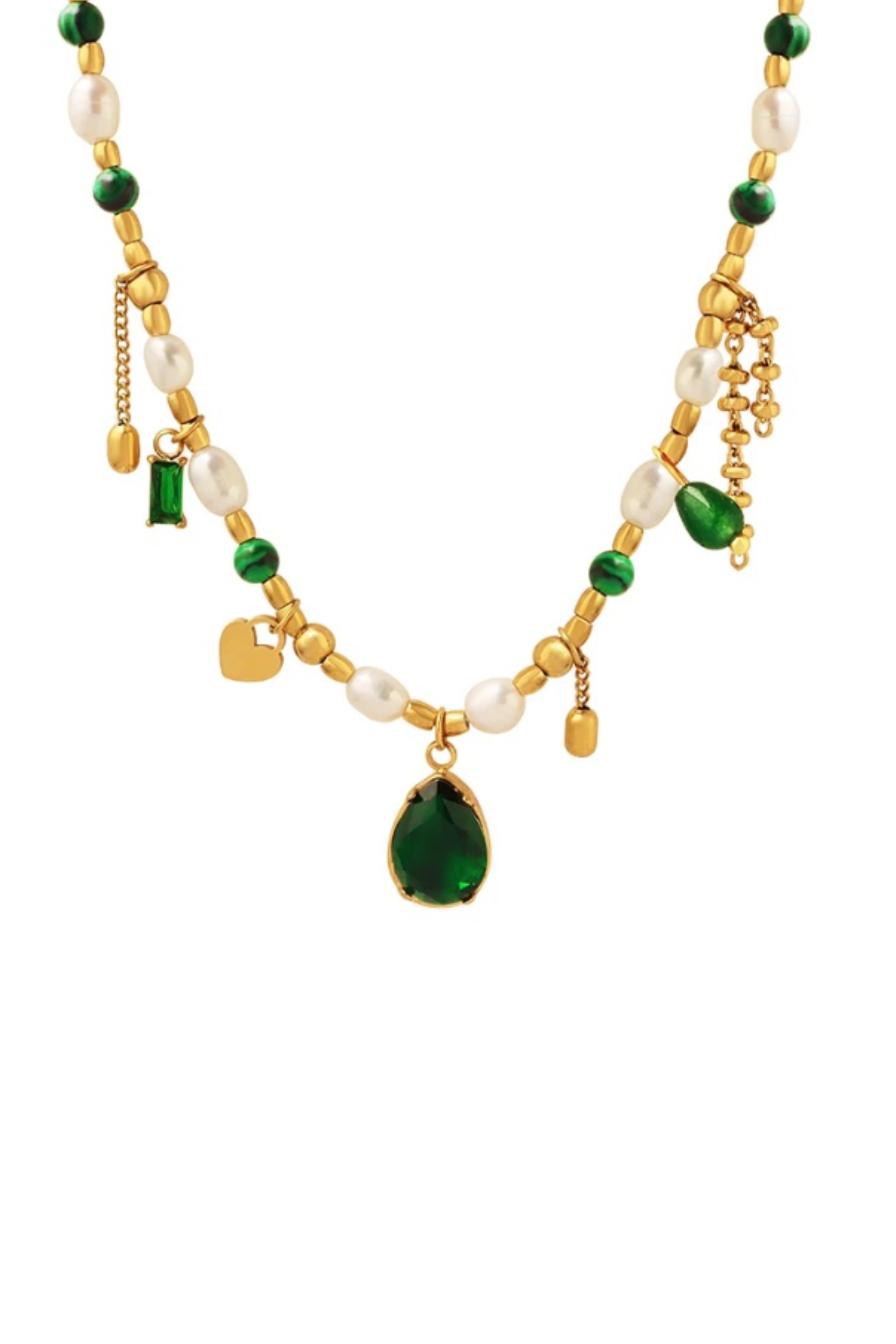 Charm Me Up Necklace - Emerald Green