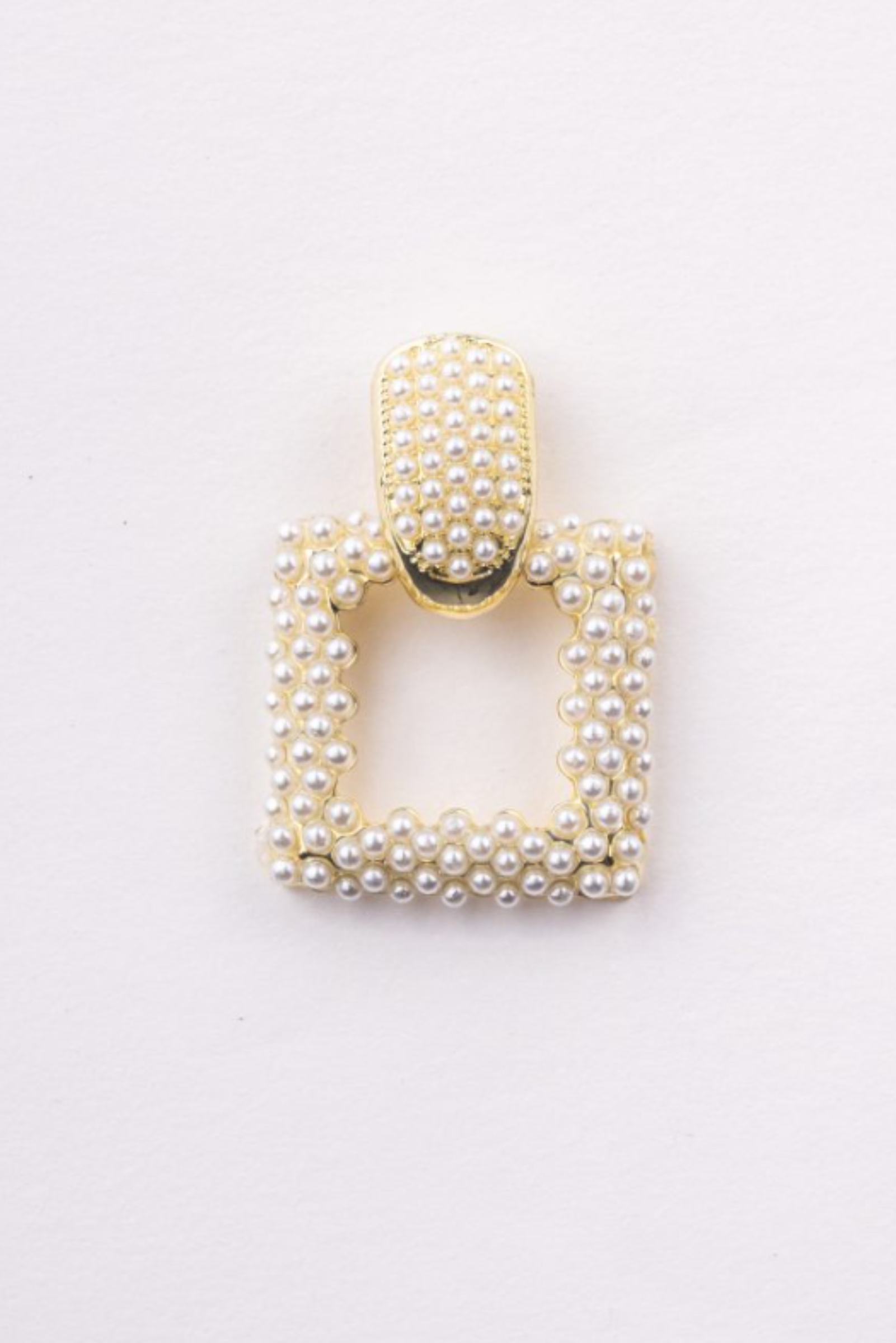 April Square Pearl Earrings