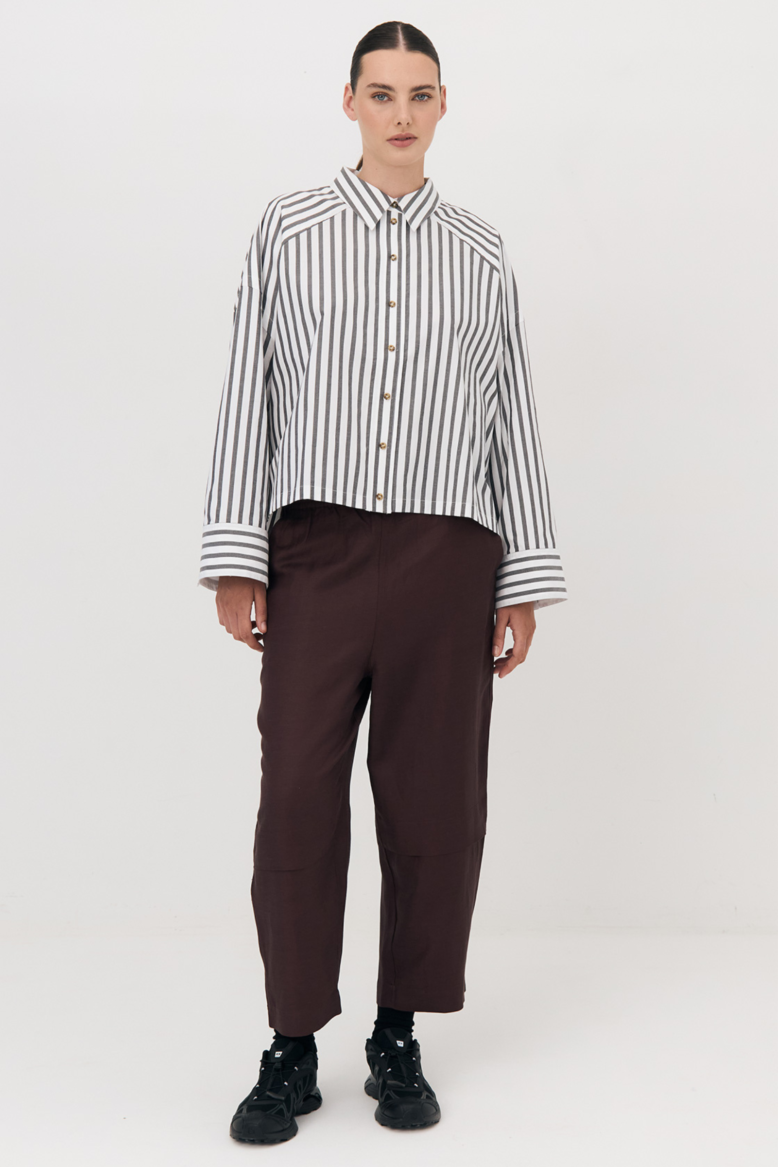 Panelled Pants - Chocolate Plum