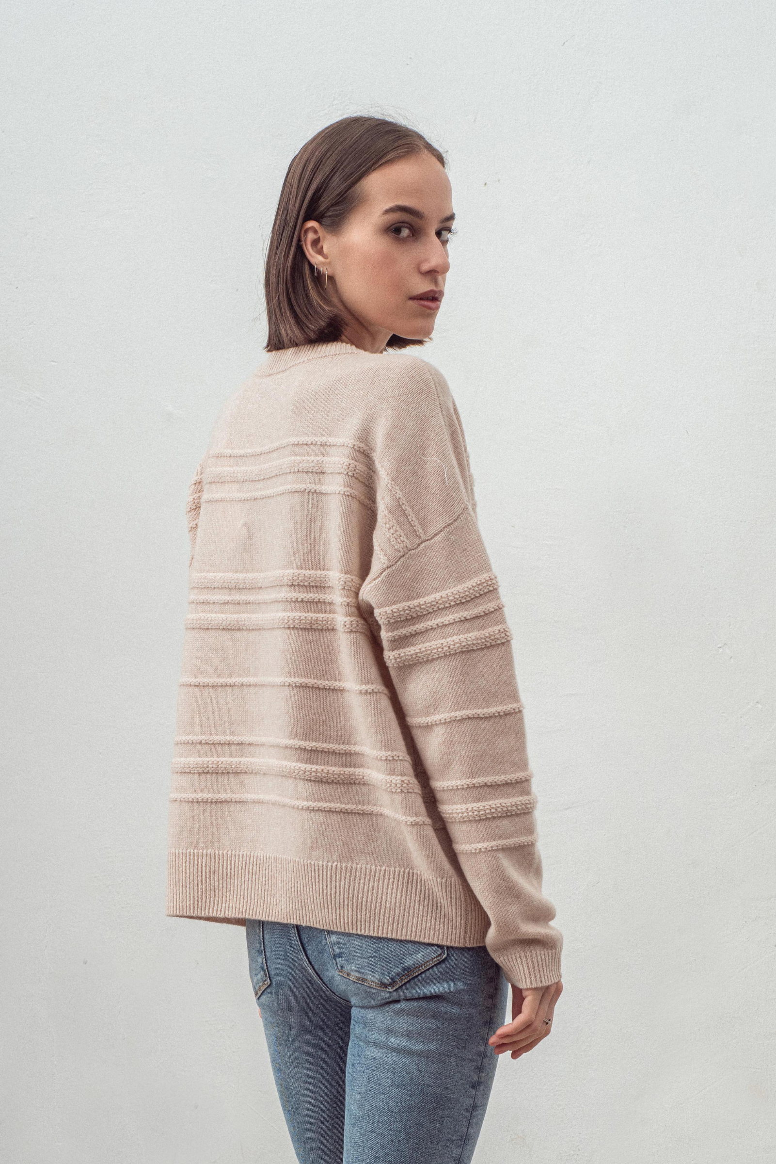 Put back online Cashmere Blend Pullover N330W - Shell Beige
