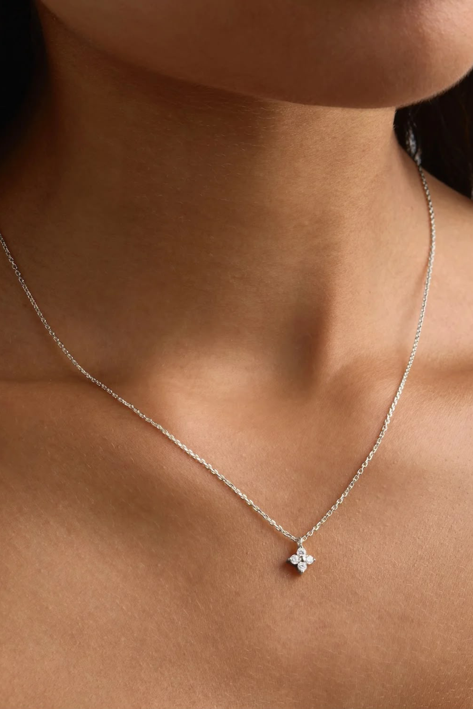 Crystal Bloom Necklace - Sterling Silver