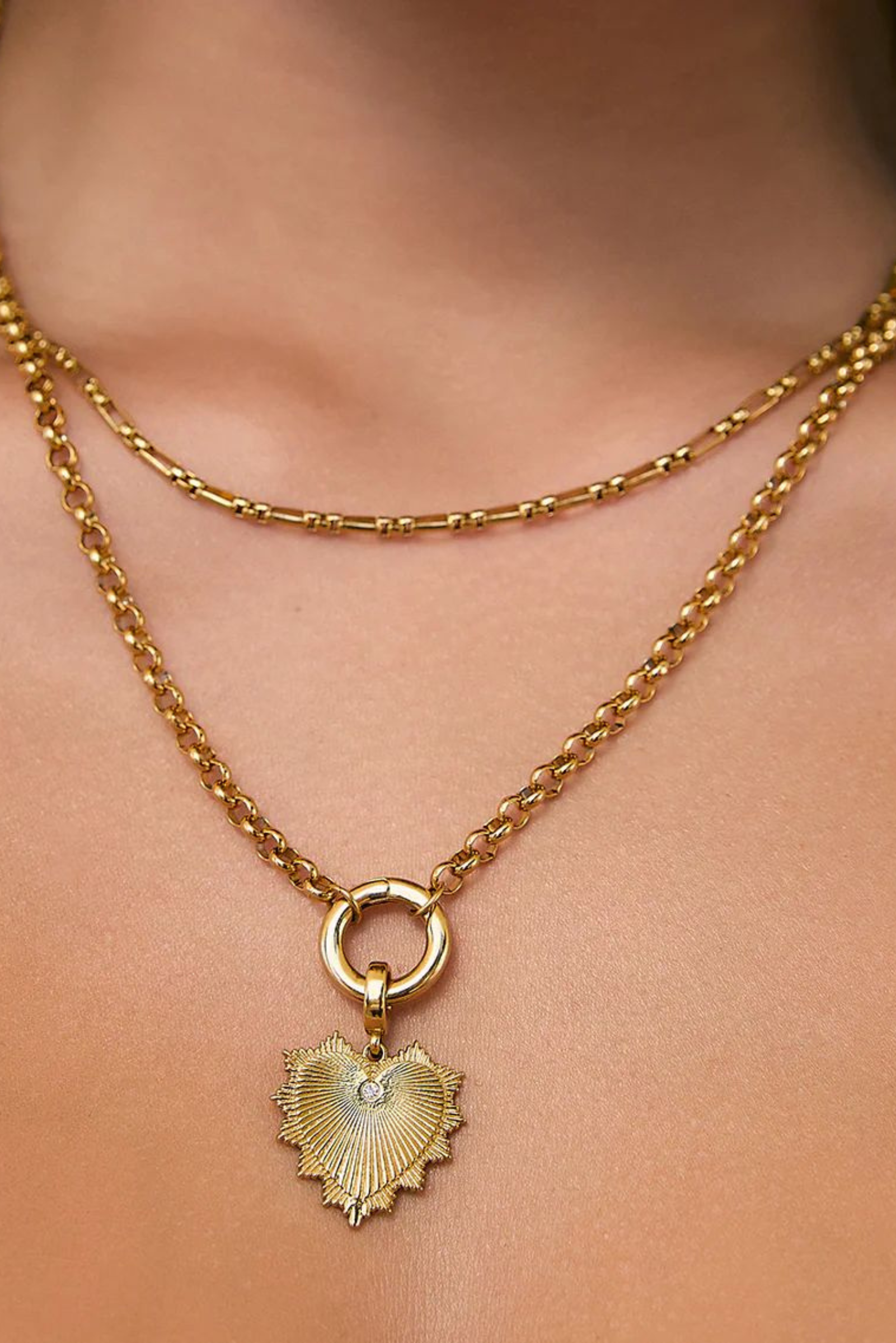 Circle Charm Necklace - Gold