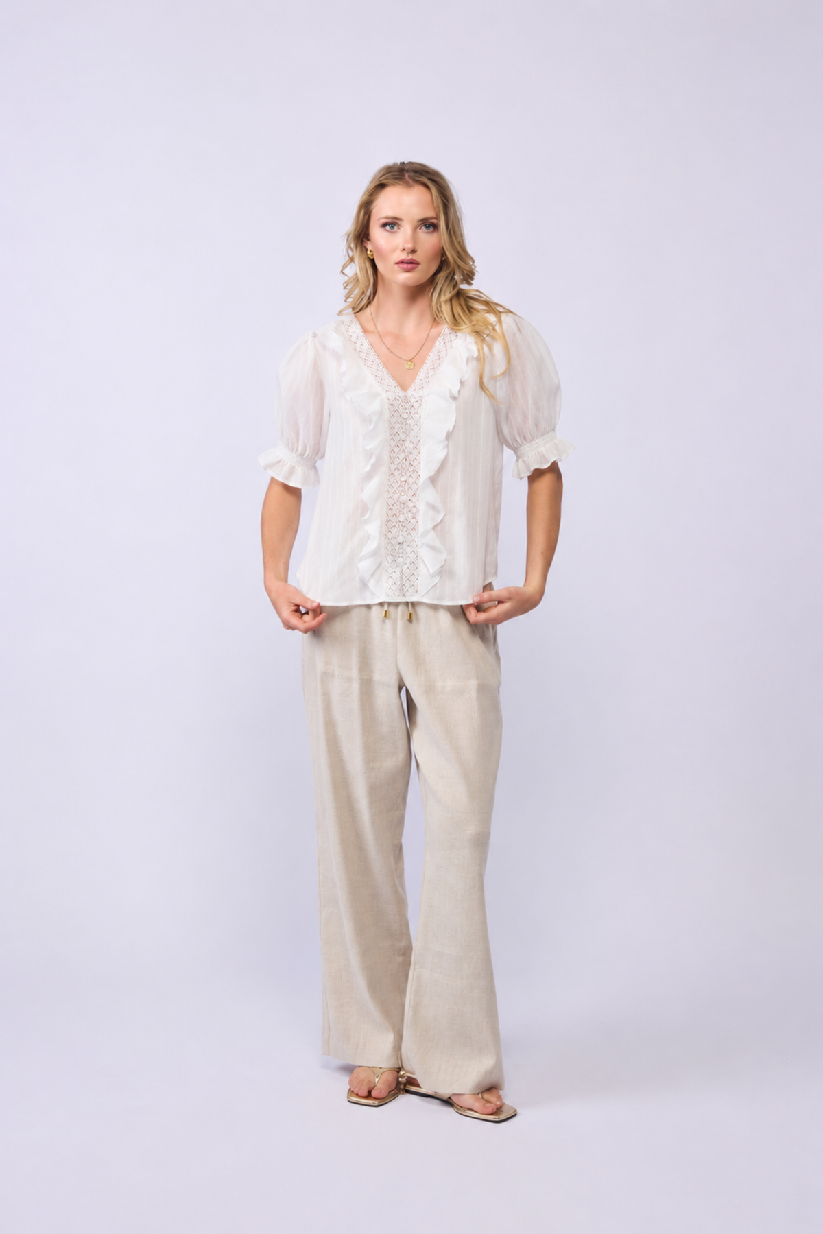 Amelia Blouse S/S - White