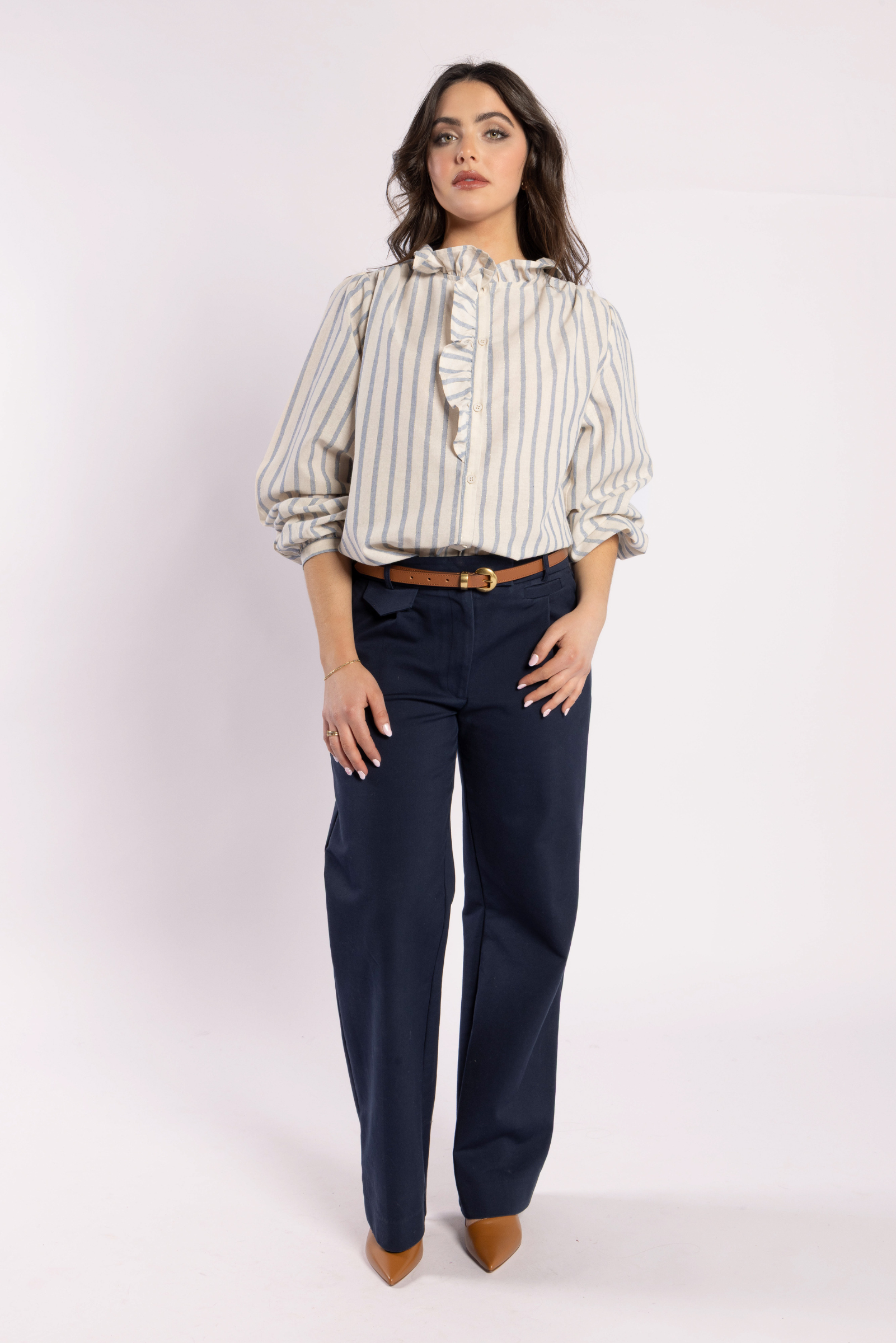 C'est La Vive Blouse - Metallic Stripe