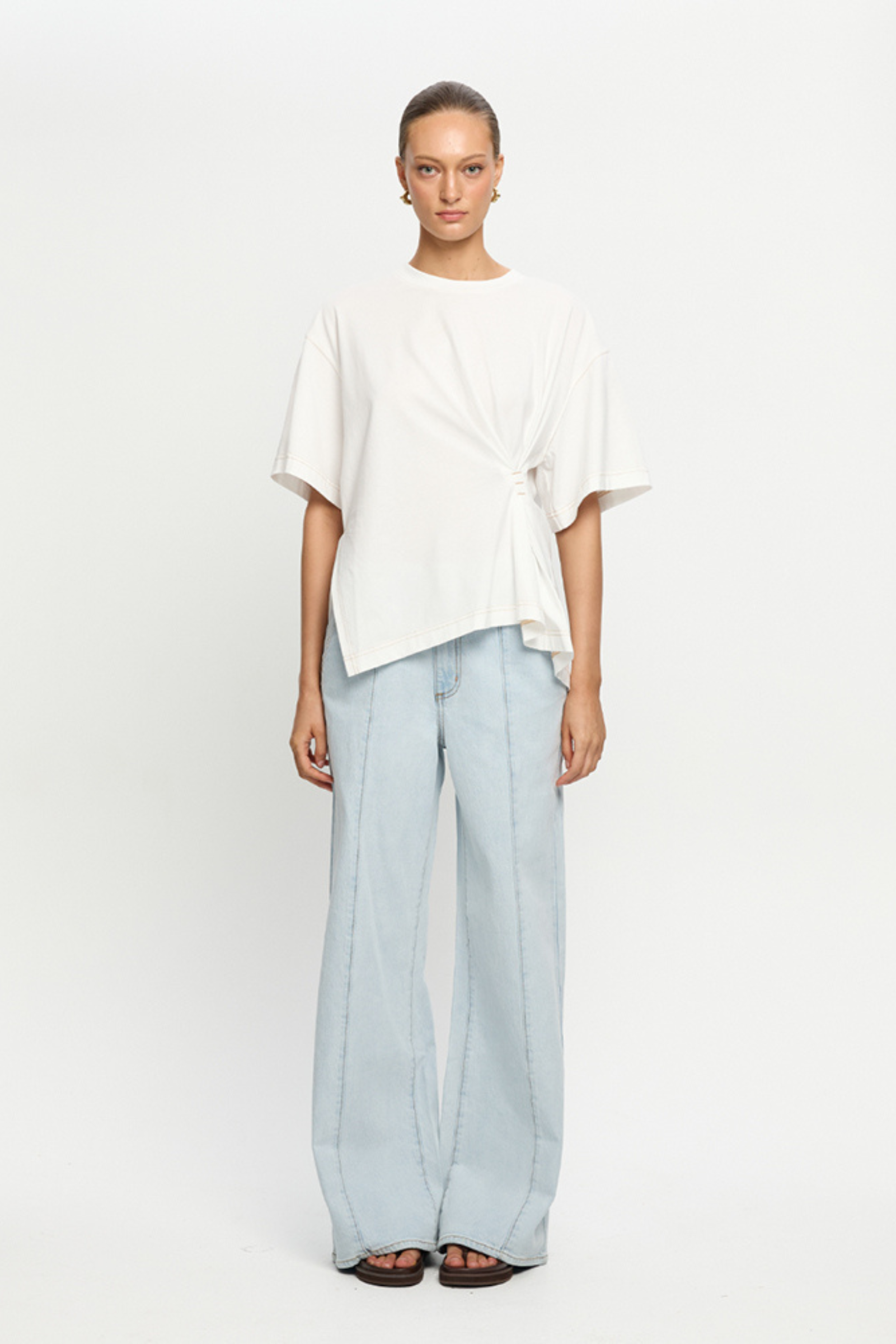 Vera Asymmetrical Tee - Ivory