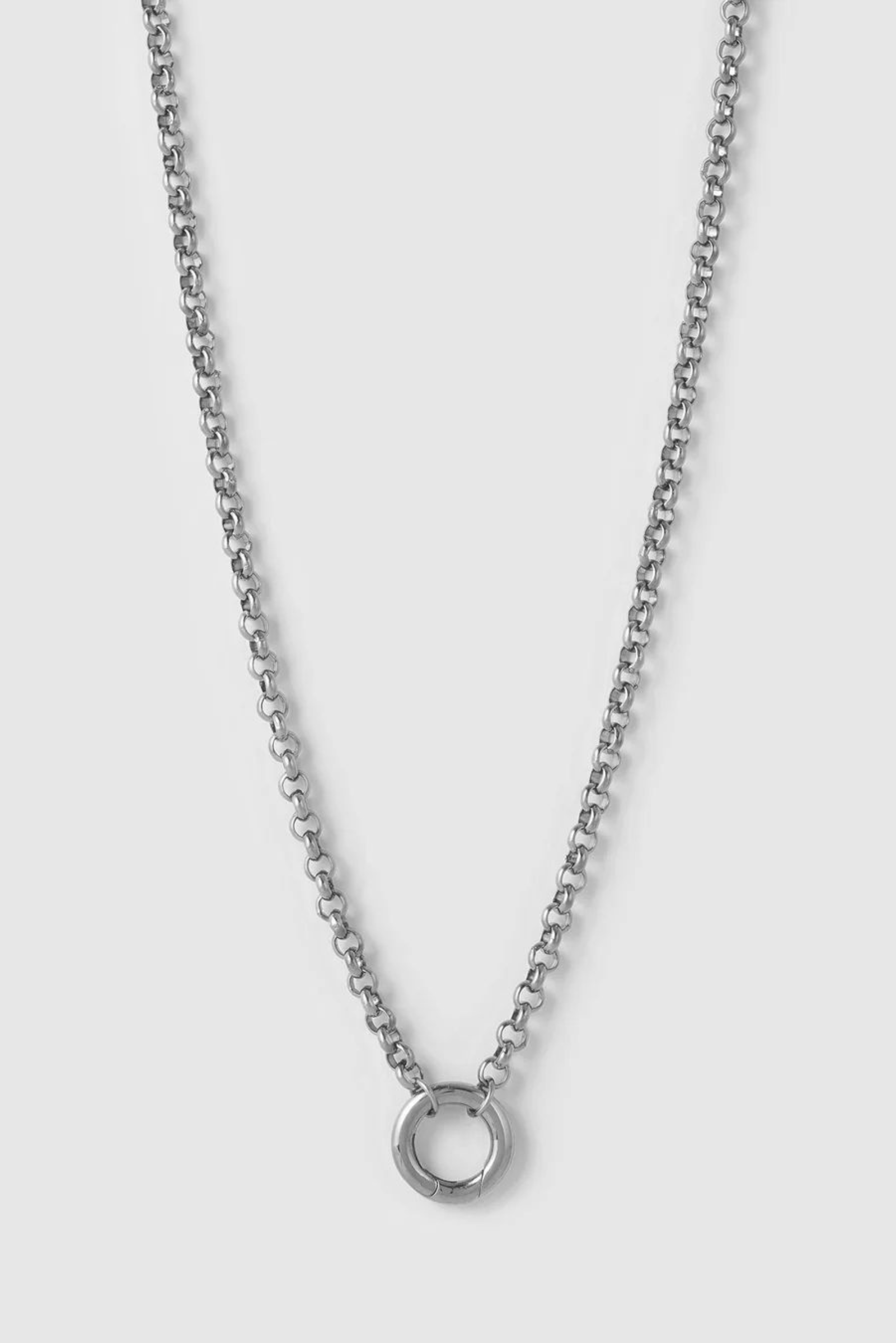 Circle Charm Necklace - Silver