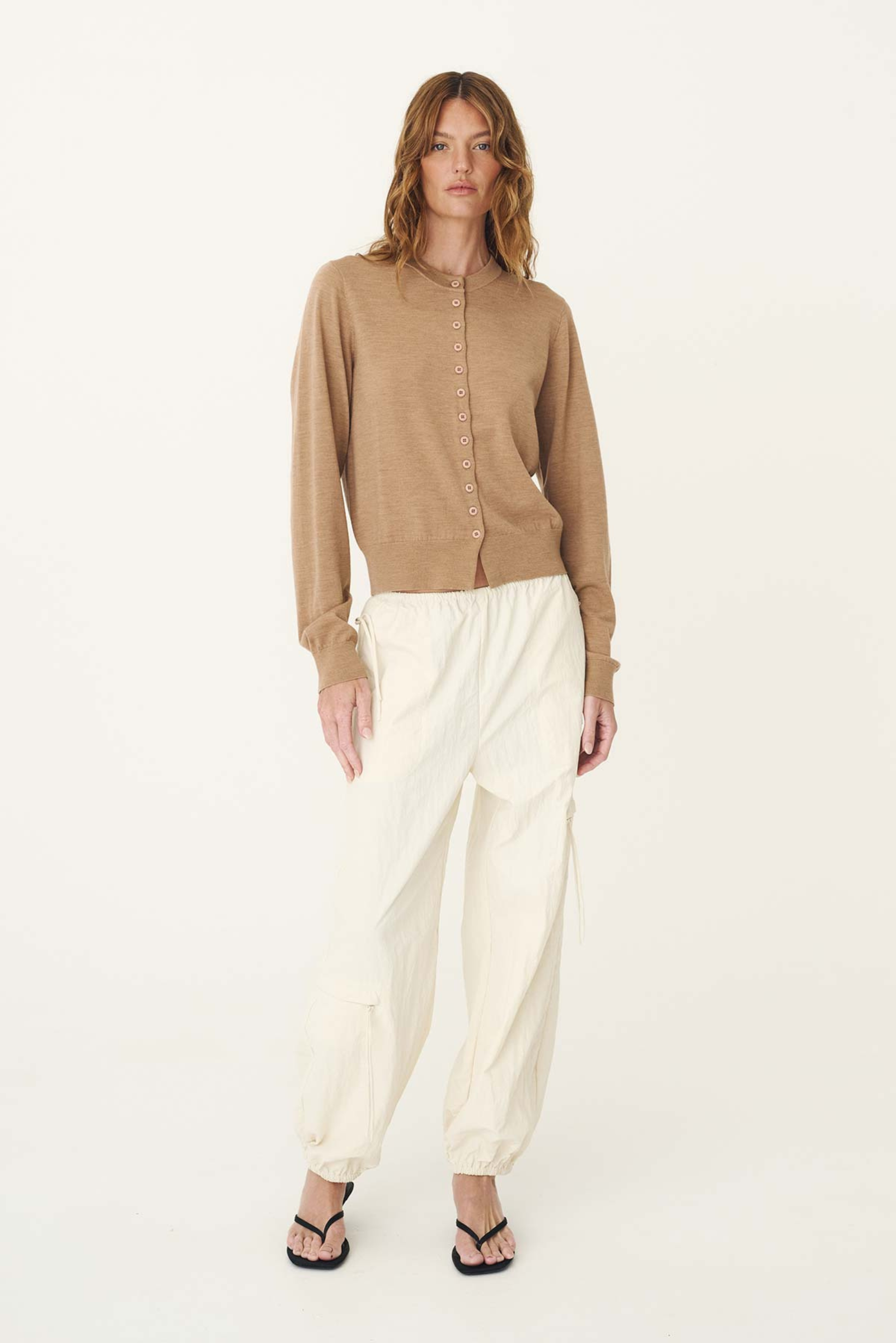 Maeve Merino Spring Cardigan - Fawn