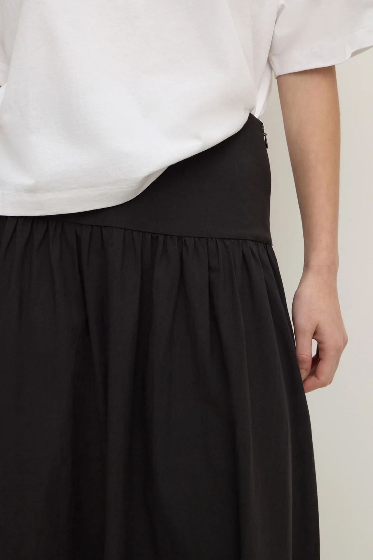 Sarah Cotton Maxi Skirt - Black
